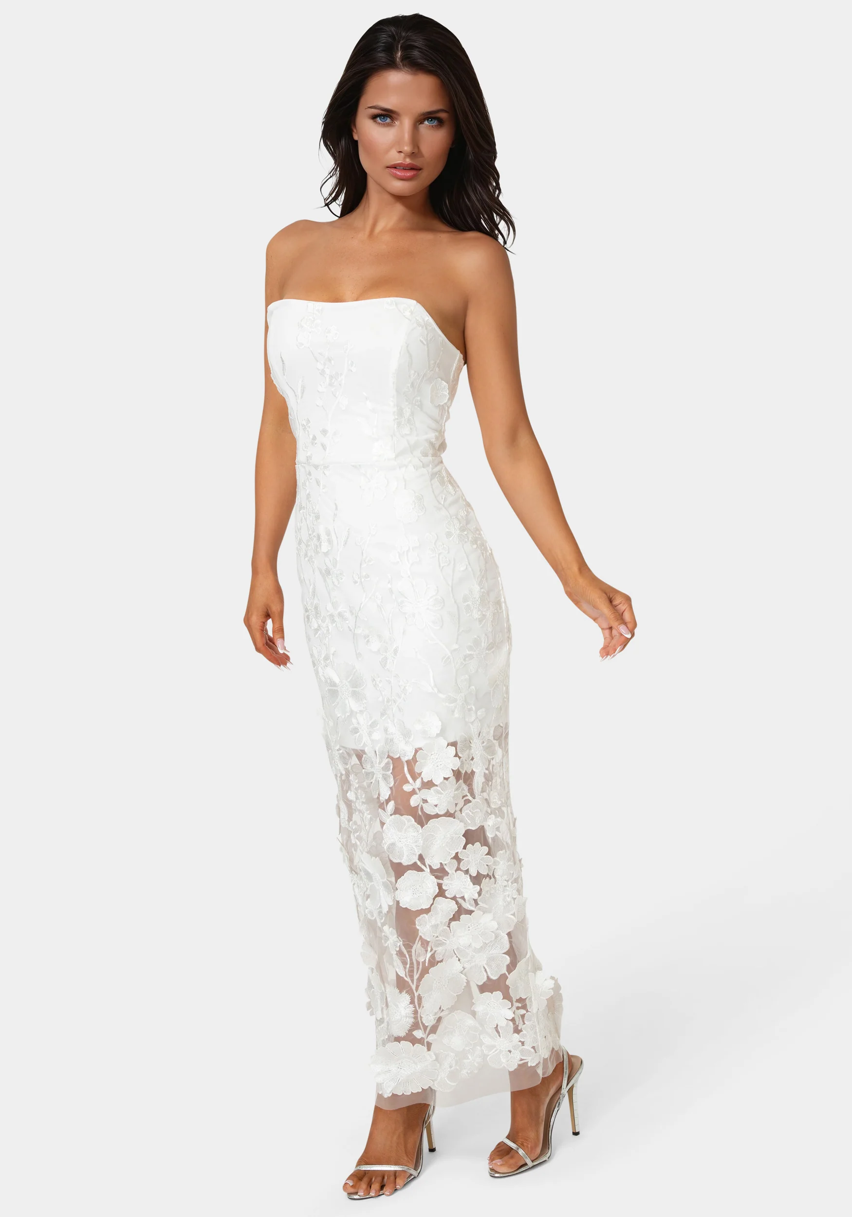 3D Floral Strapless Gown - Image 2