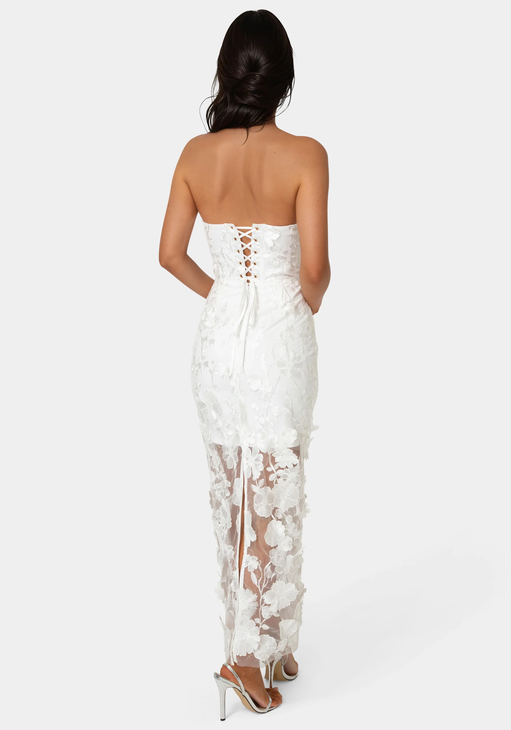 3D Floral Strapless Gown - Image 3