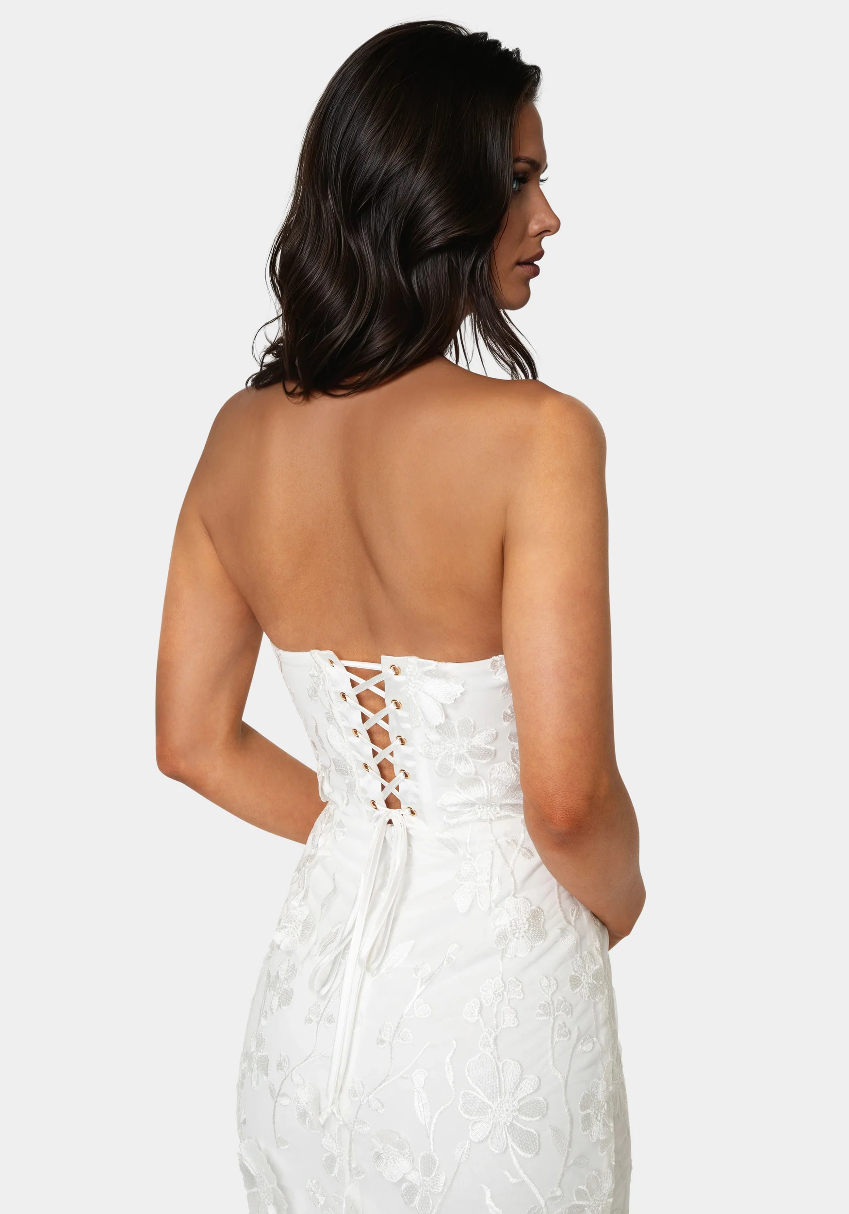 3D Floral Strapless Gown - Image 4