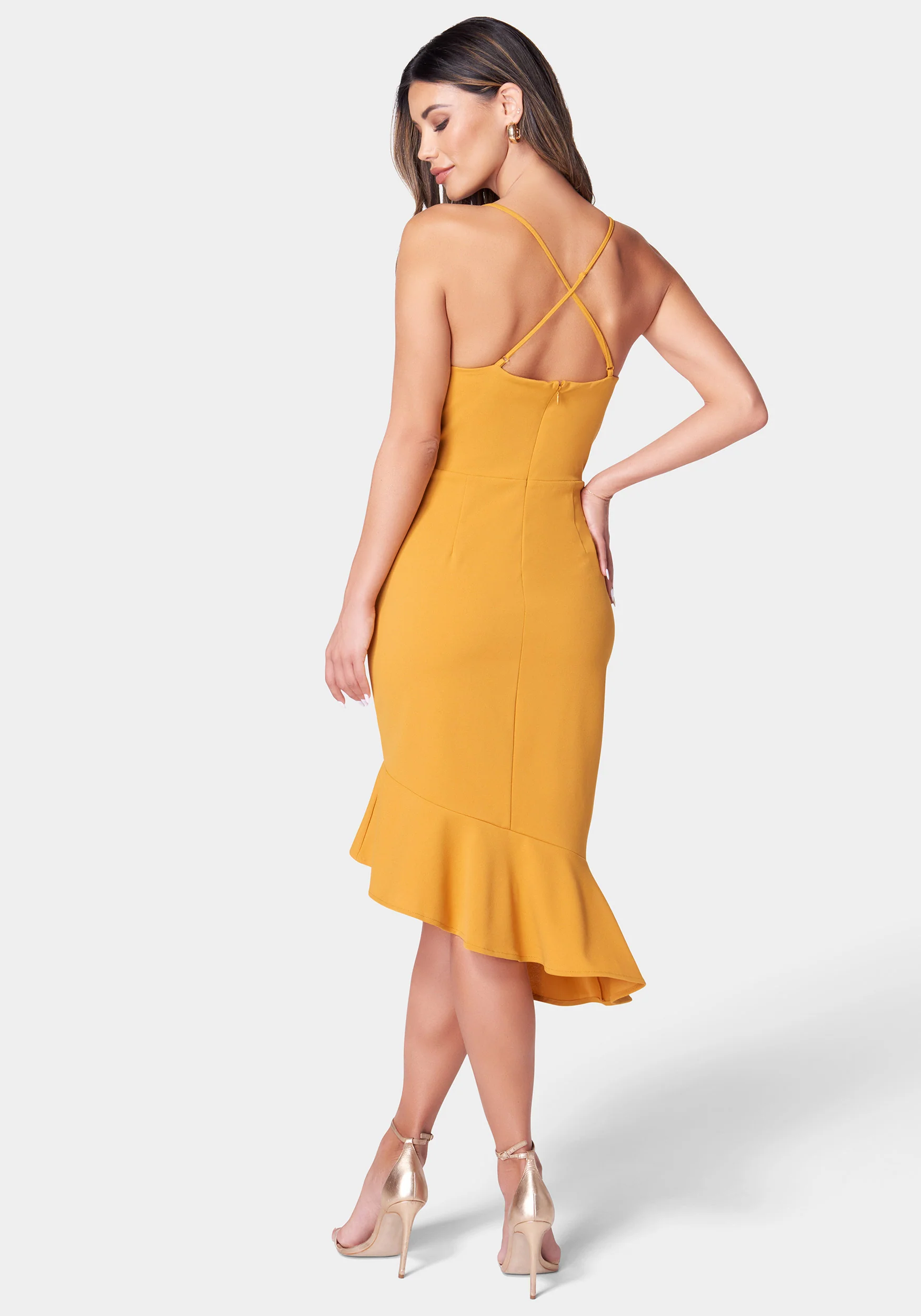 Angled Flounce Midi Dress - Image 3