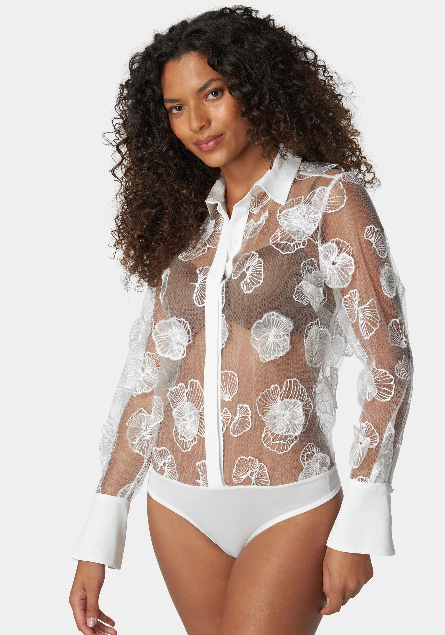Applique Detail Button Down Bodysuit - Image 2