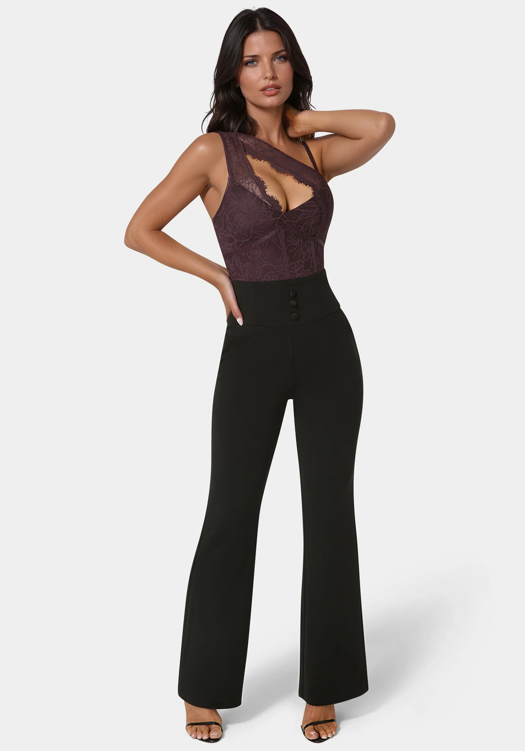 Asymmetric Fooler Lace Jumpsuit