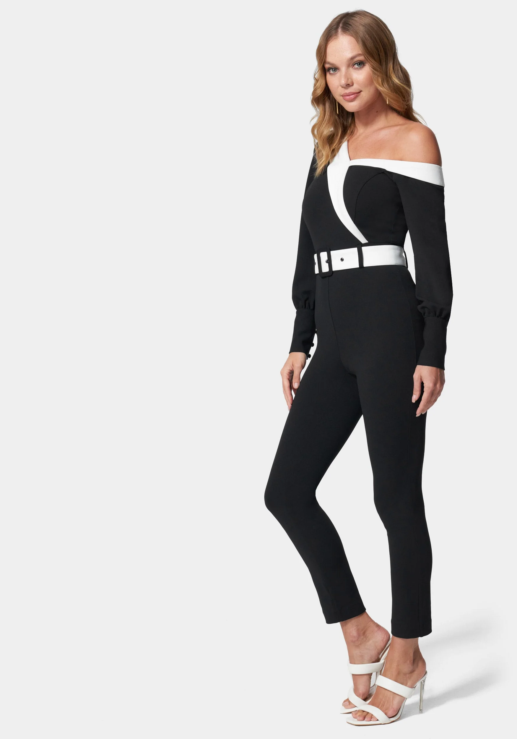 Asymmetric Tailored Colorblock Jumpsuit - Image 2