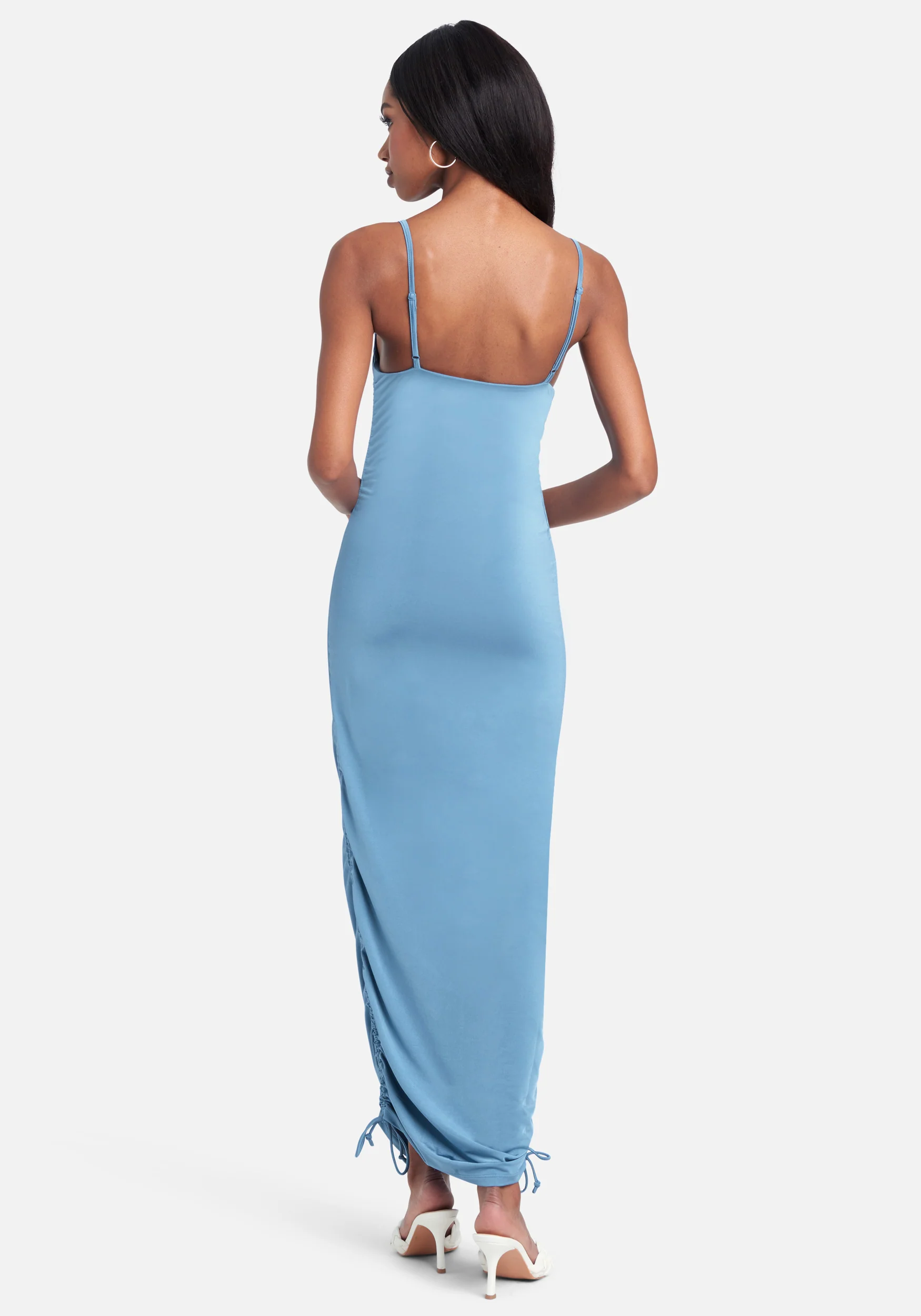 Asymmetrical Ruched Tie Hem Dress - Image 7