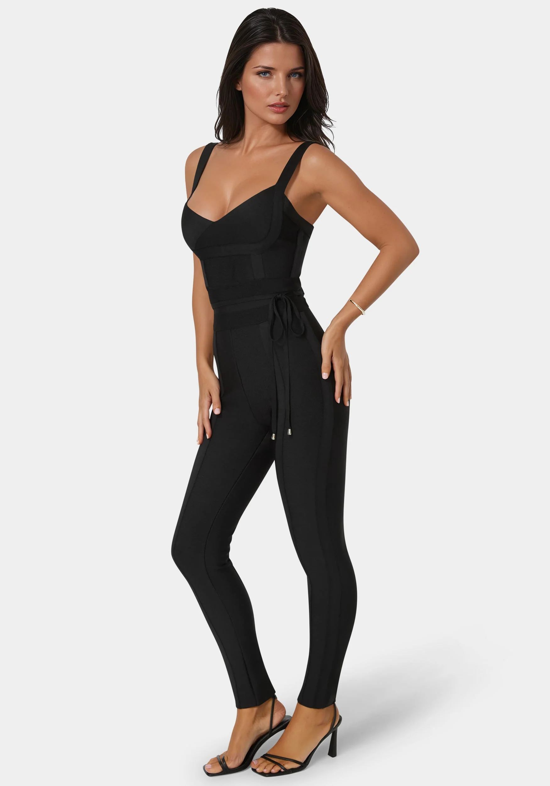 Bandage Knit Sleeveless Catsuit - Image 4