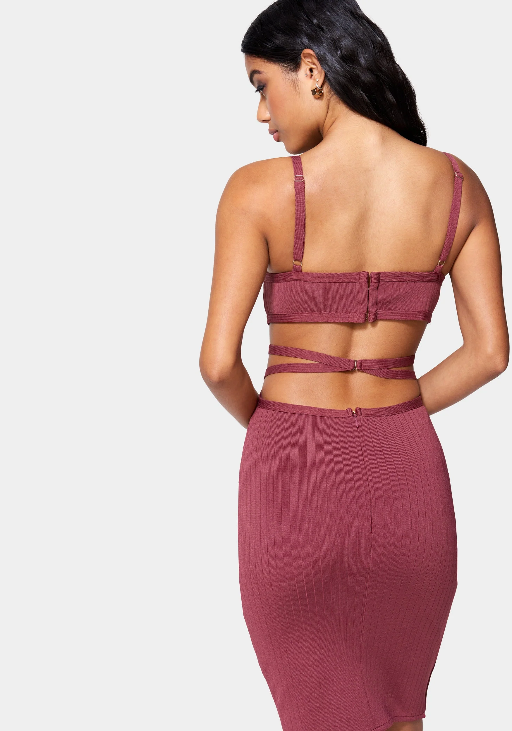 Bandage Plunge Neck Banded Dress - Image 3