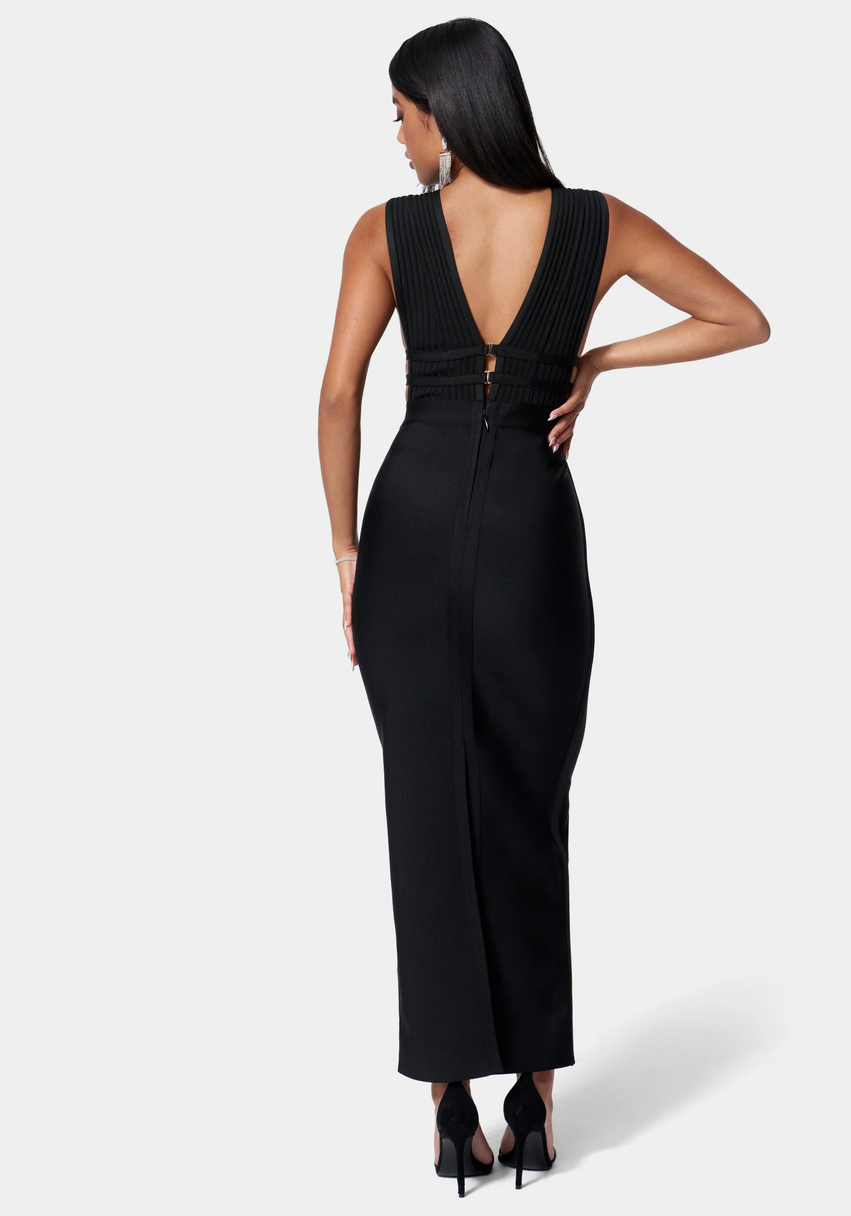 Luxe Bandage Plunge Neck Gown - Image 3