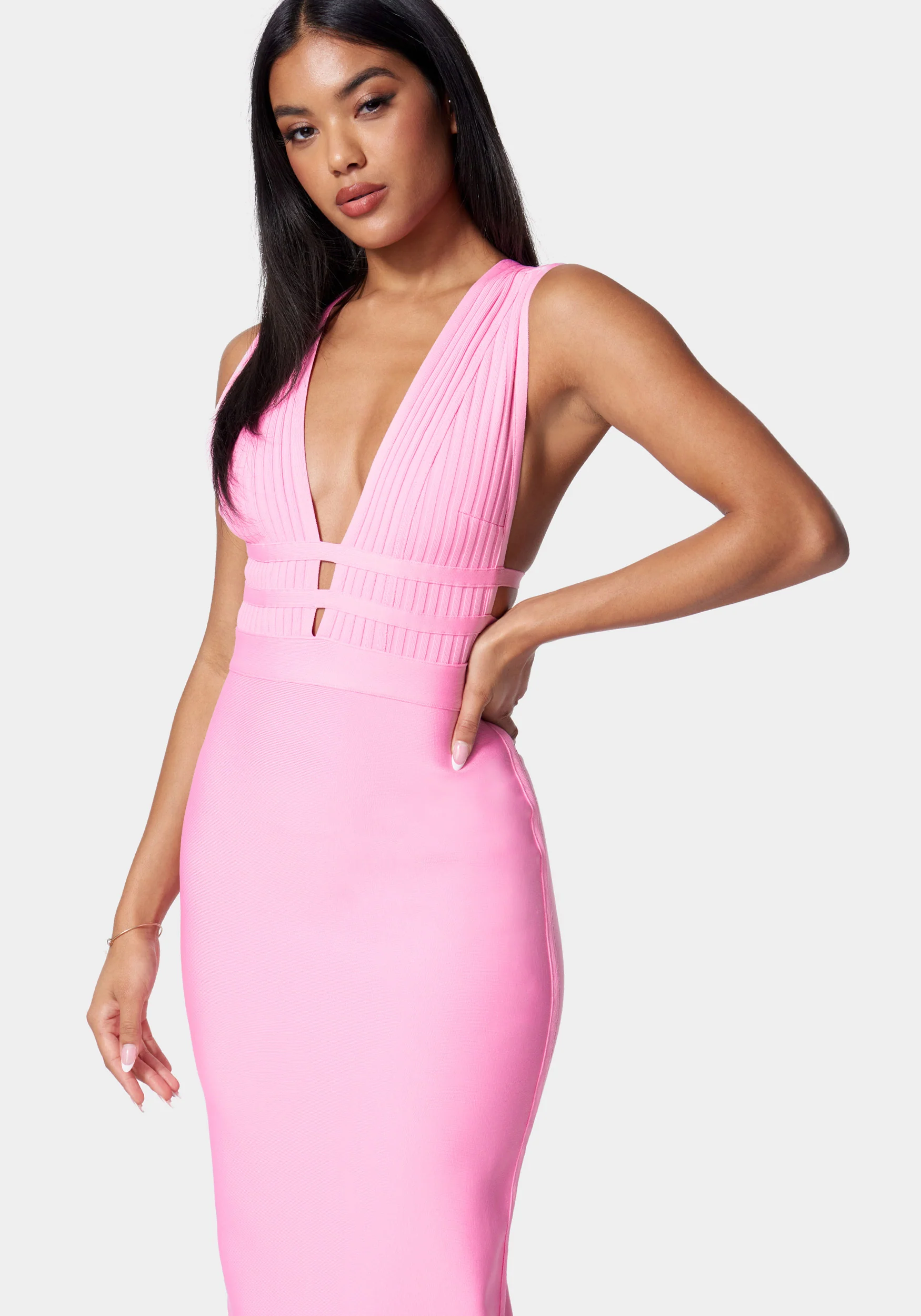 Luxe Bandage Plunge Neck Gown - Image 2