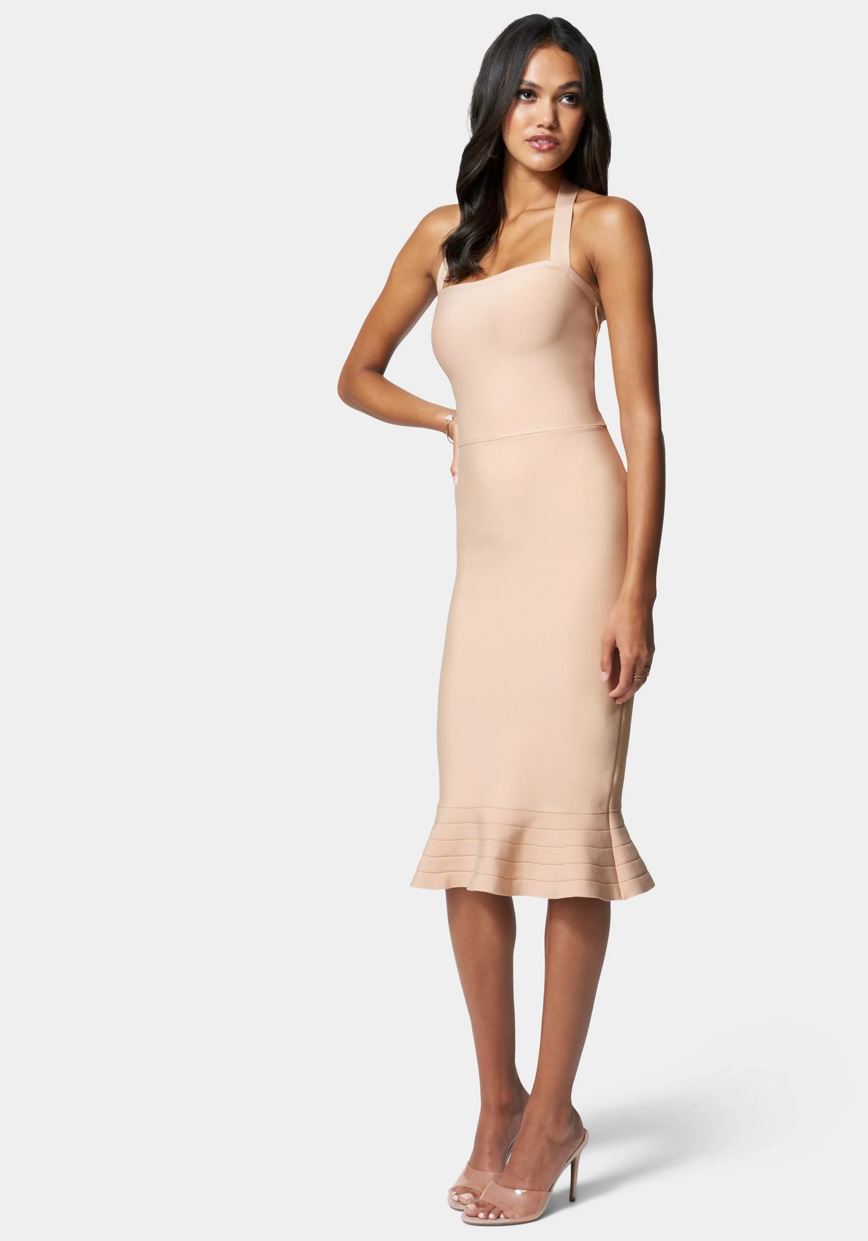 Bandage Ruffle Hem Midi Dress - Image 2