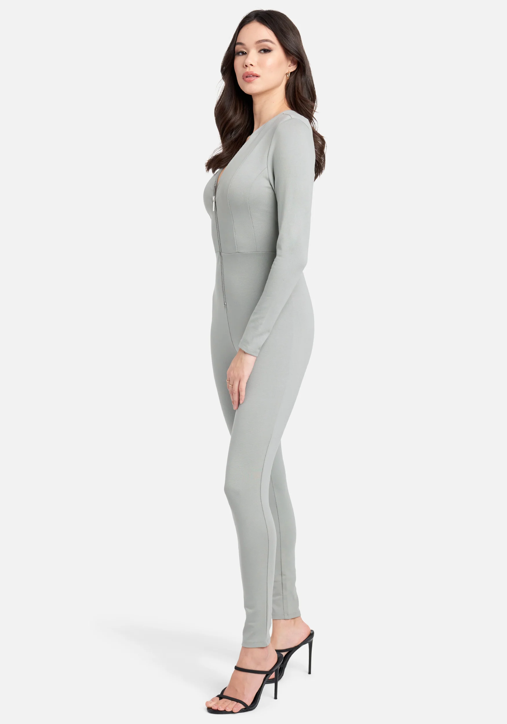 Basic Knit Zip-Up Catsuit - Image 2