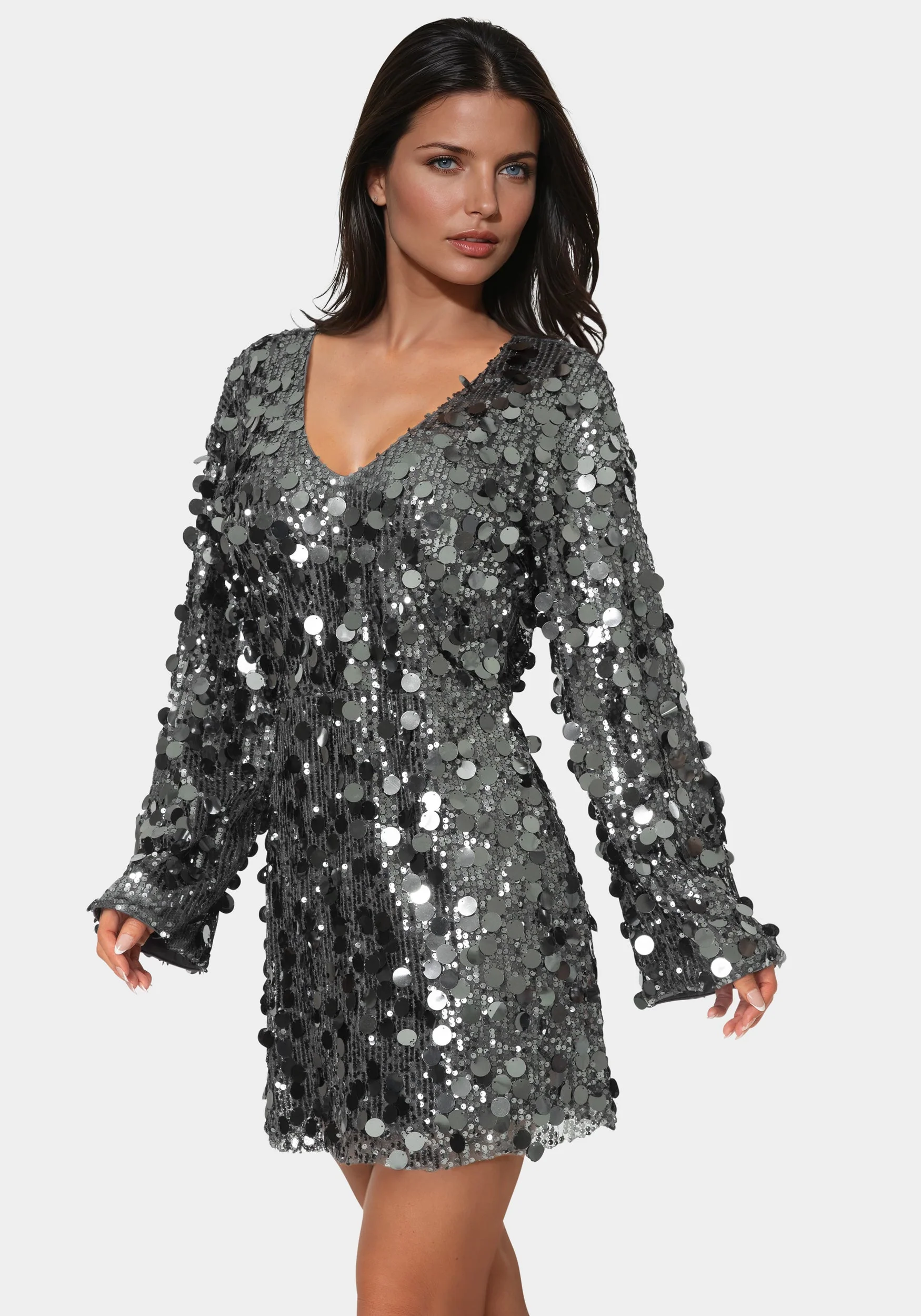 Beaded Dolman Sleeve Mini Dress - Image 2