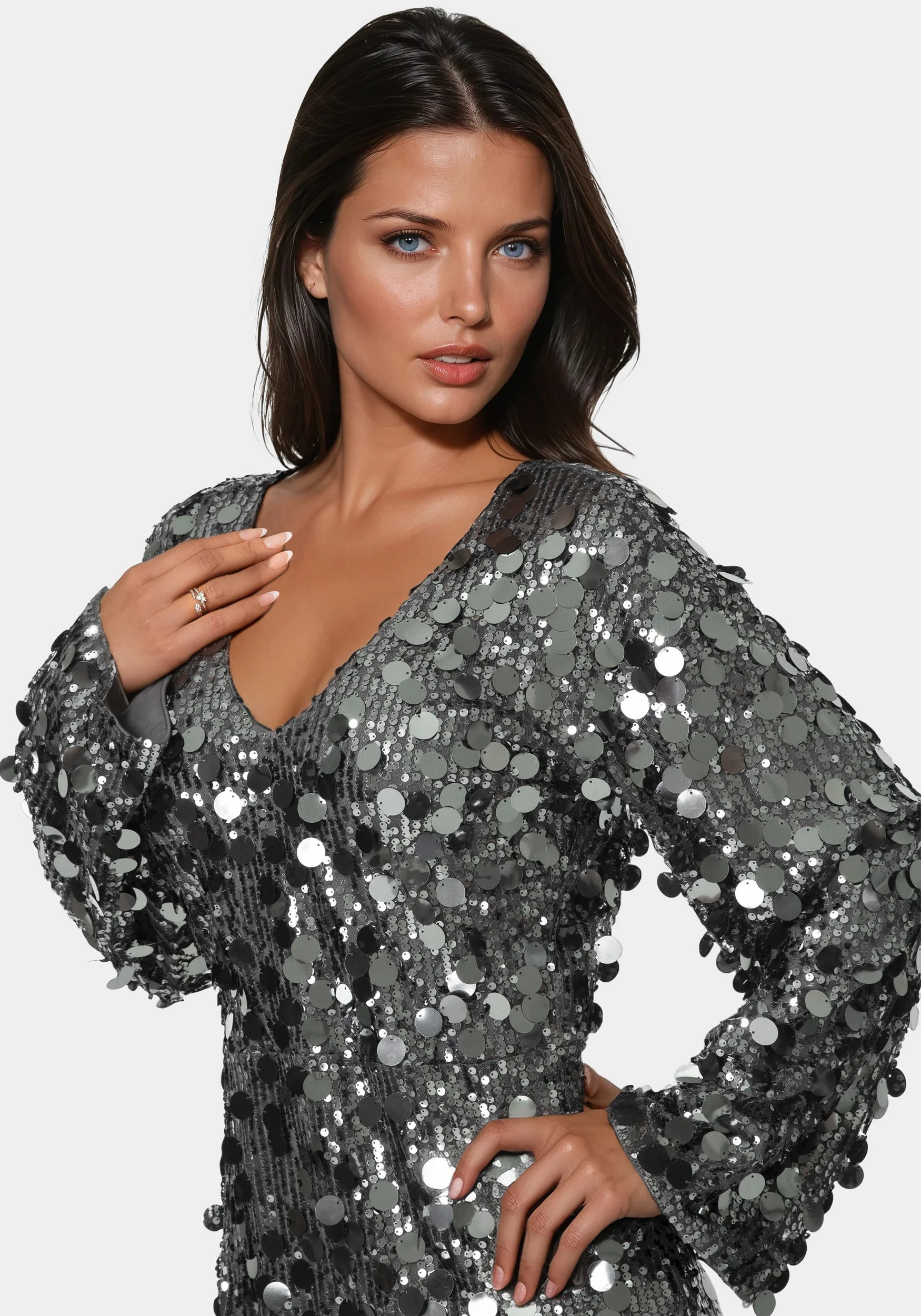 Beaded Dolman Sleeve Mini Dress - Image 4