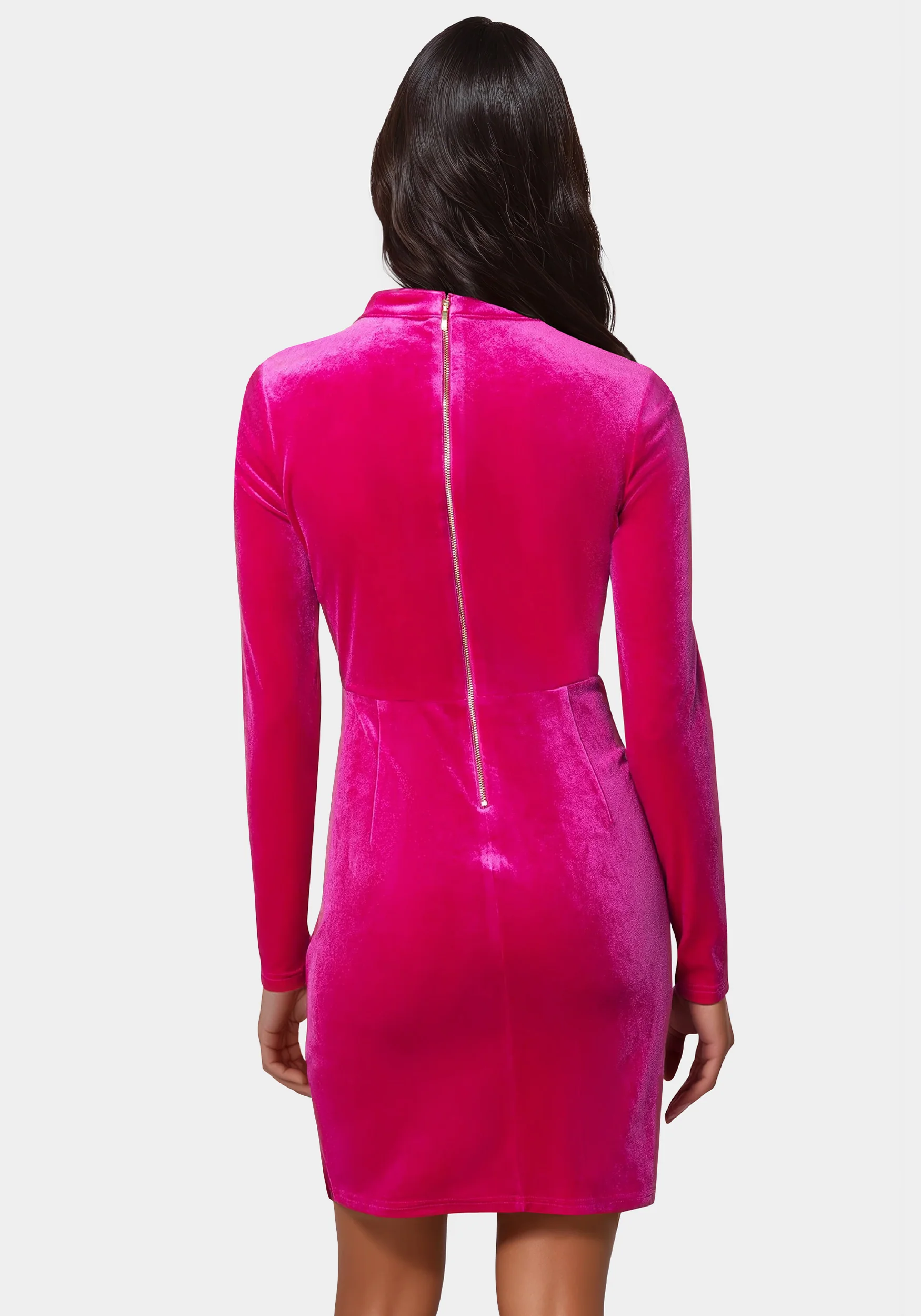Beaded Sash Velvet Mini Dress - Image 3