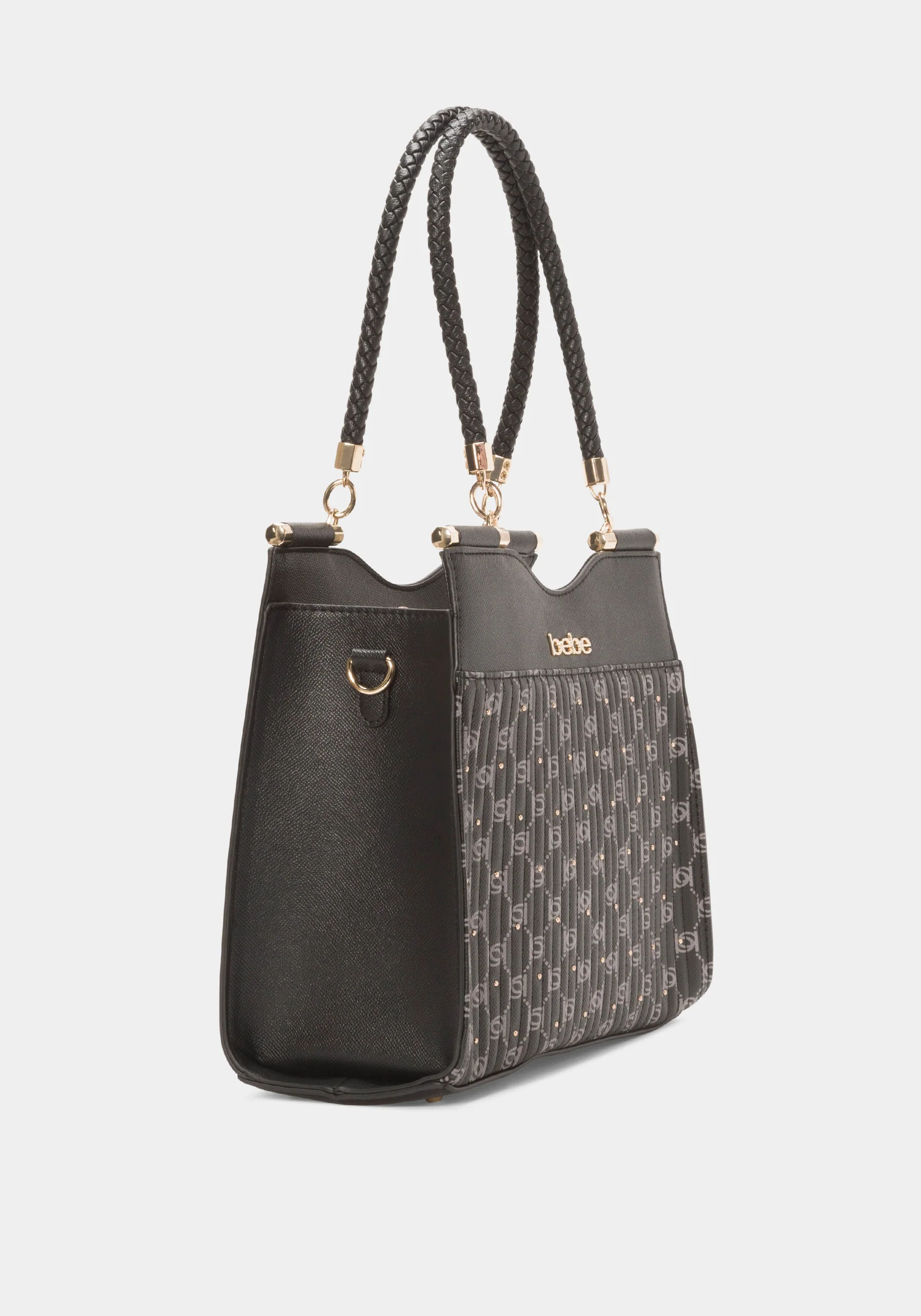 Bebe Cinzia Printed Monogram Satchel - Image 3