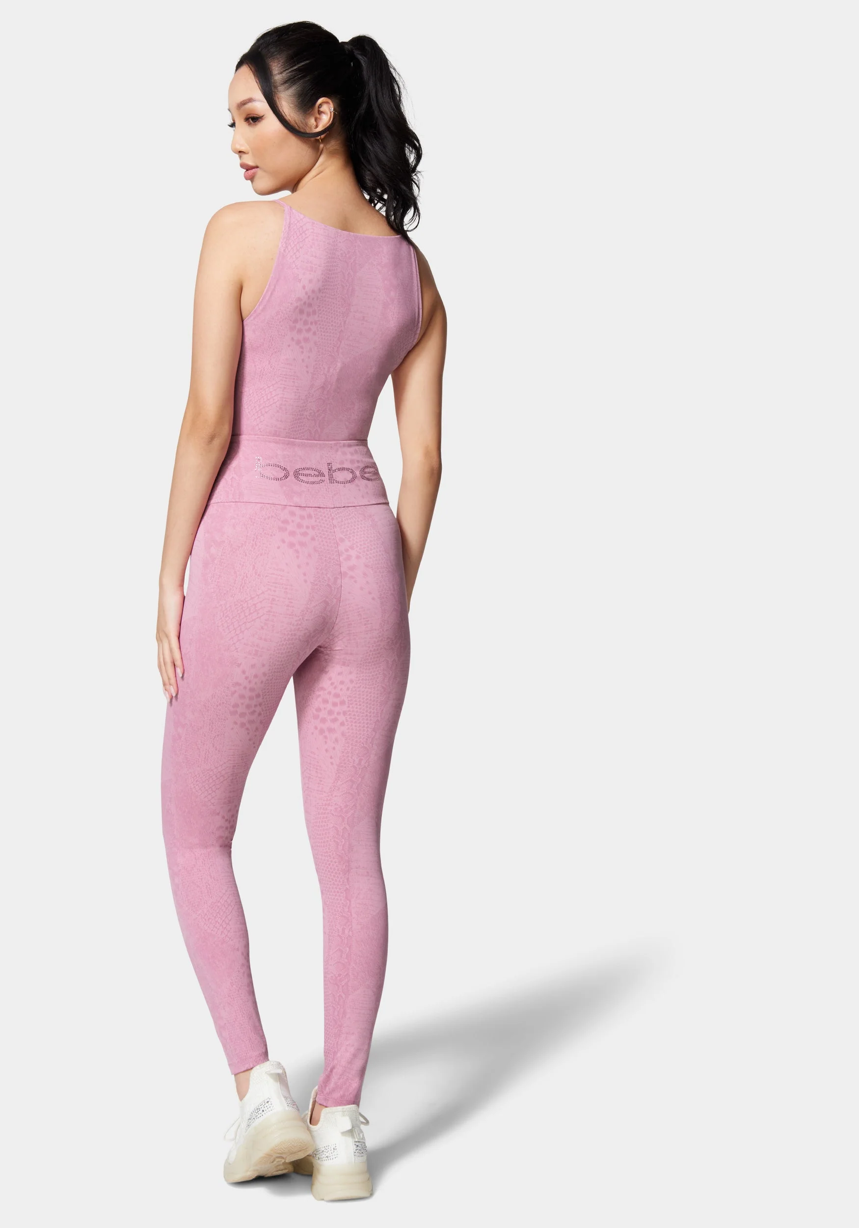 Bebe Logo Embossed Snakeskin Legging - Image 3