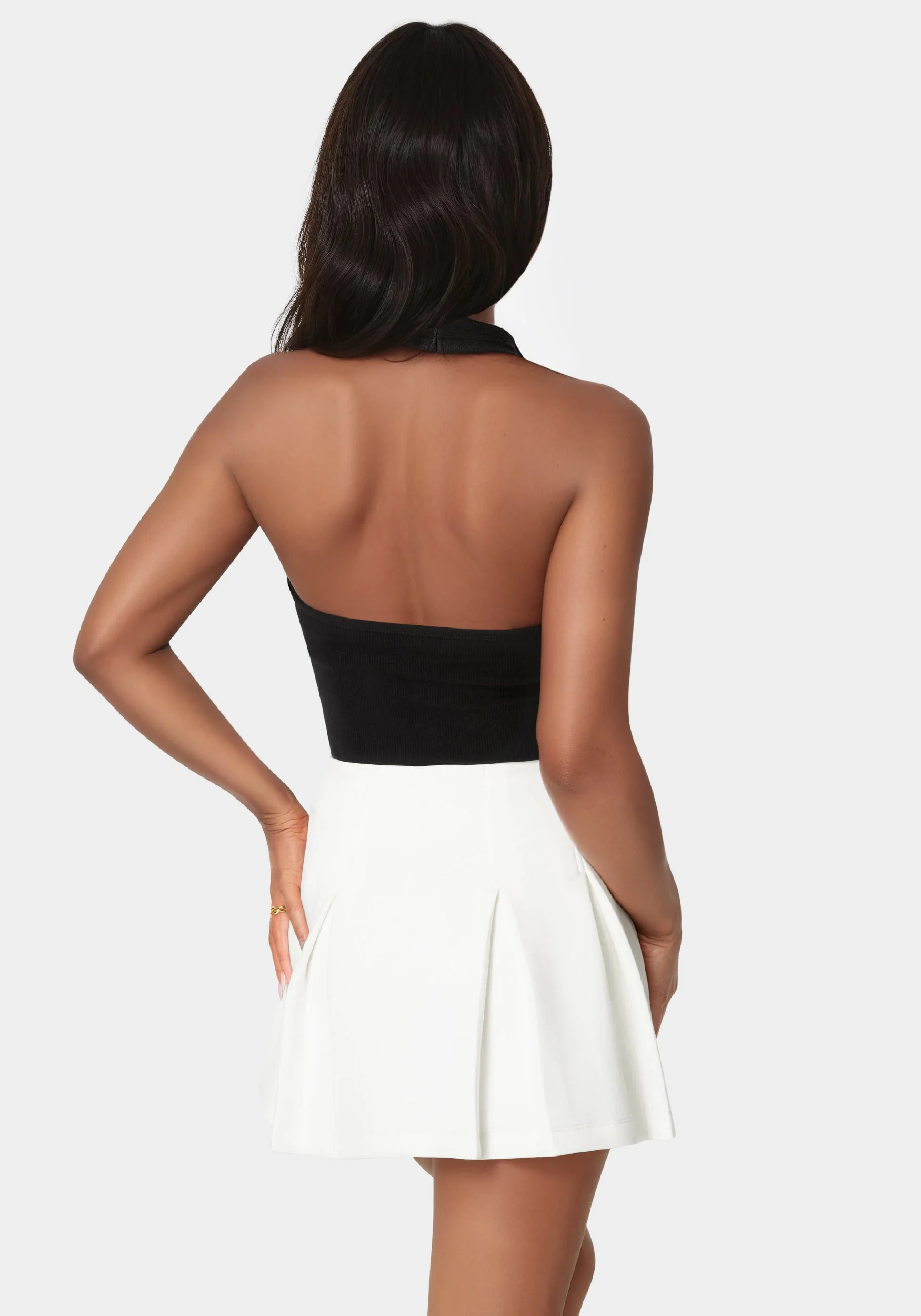 Bebe Logo Halter Neck Rib Tank - Image 2