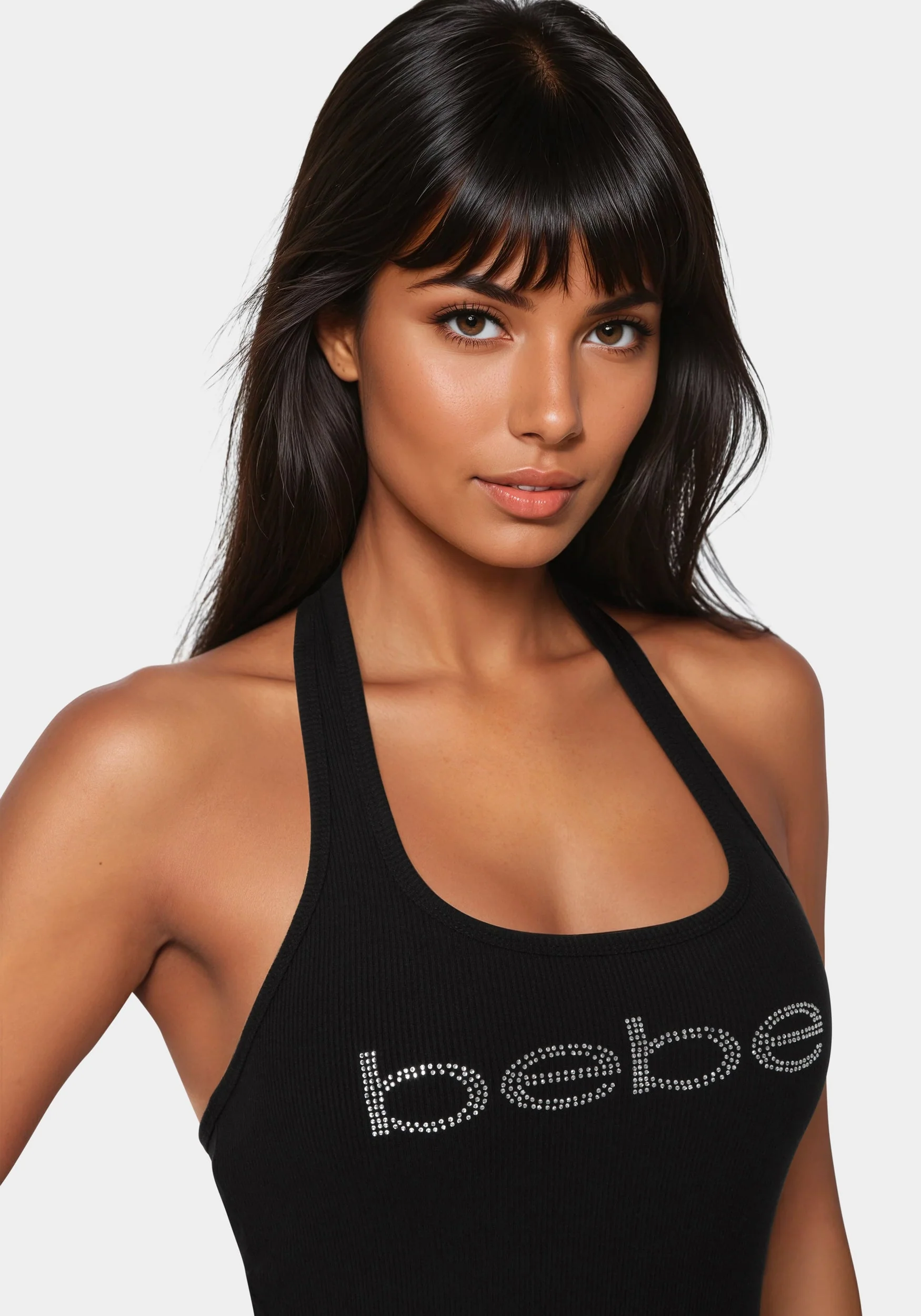 Bebe Logo Halter Neck Rib Tank - Image 4