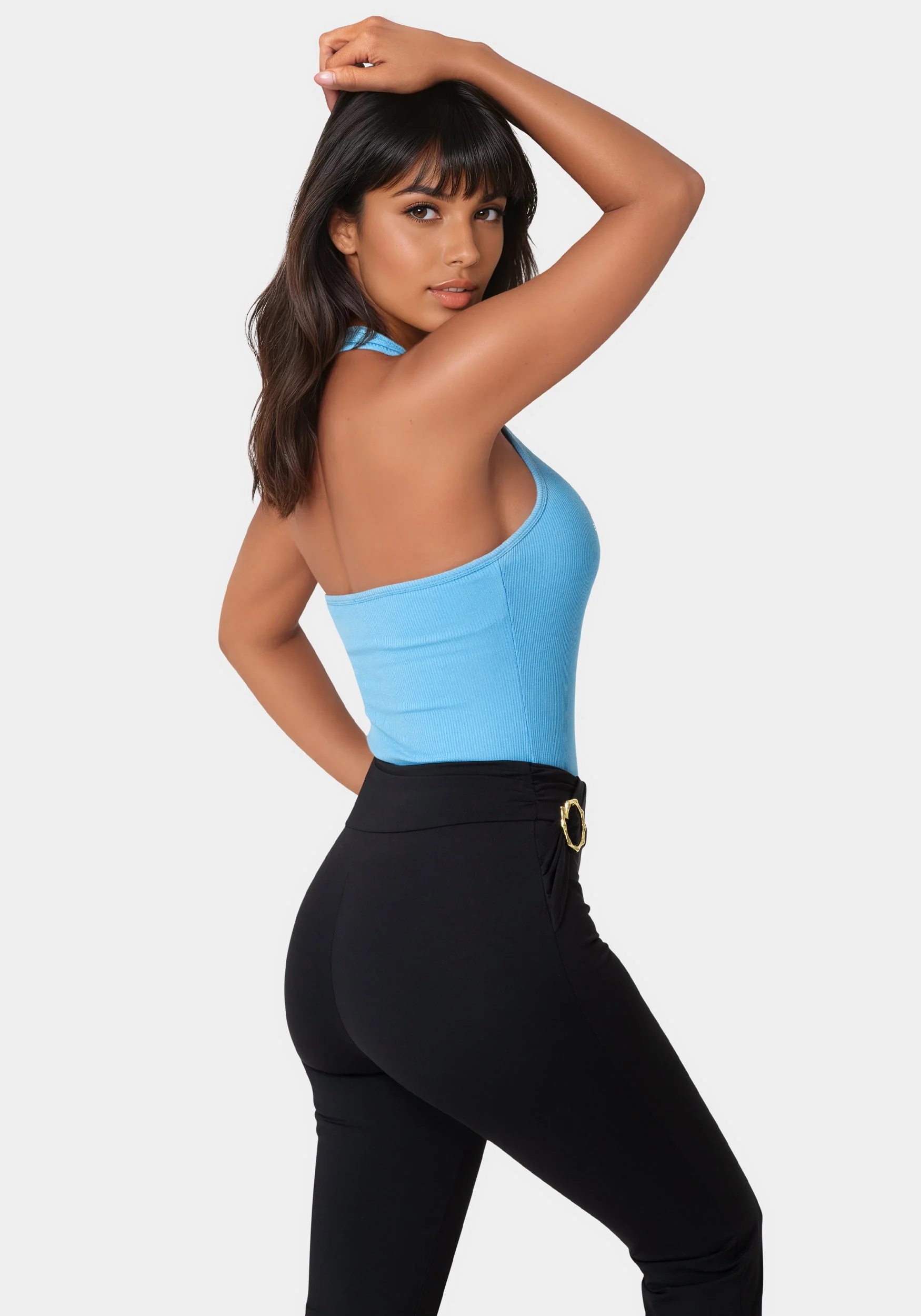 Bebe Logo Halter Neck Rib Tank - Image 2