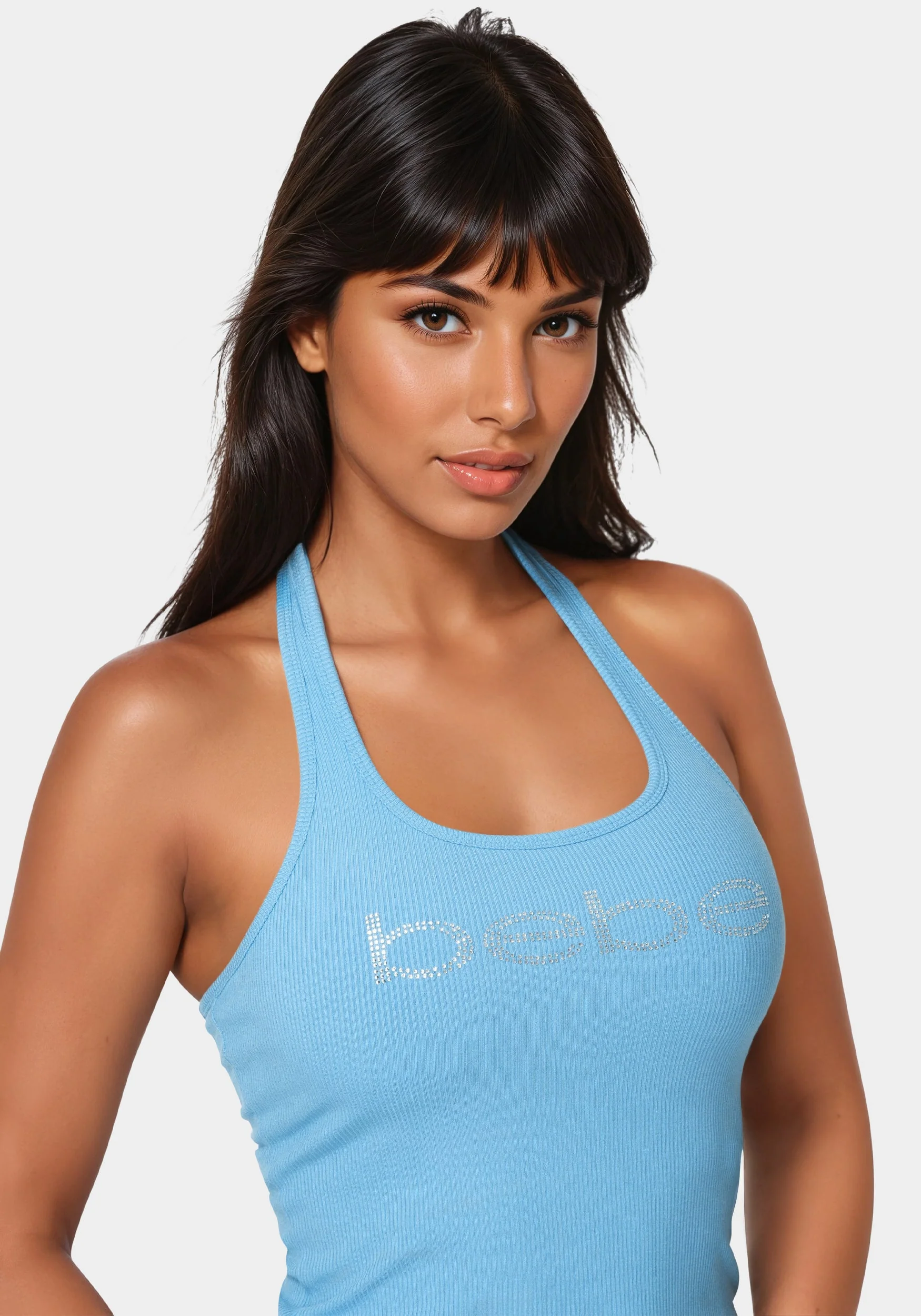 Bebe Logo Halter Neck Rib Tank - Image 4