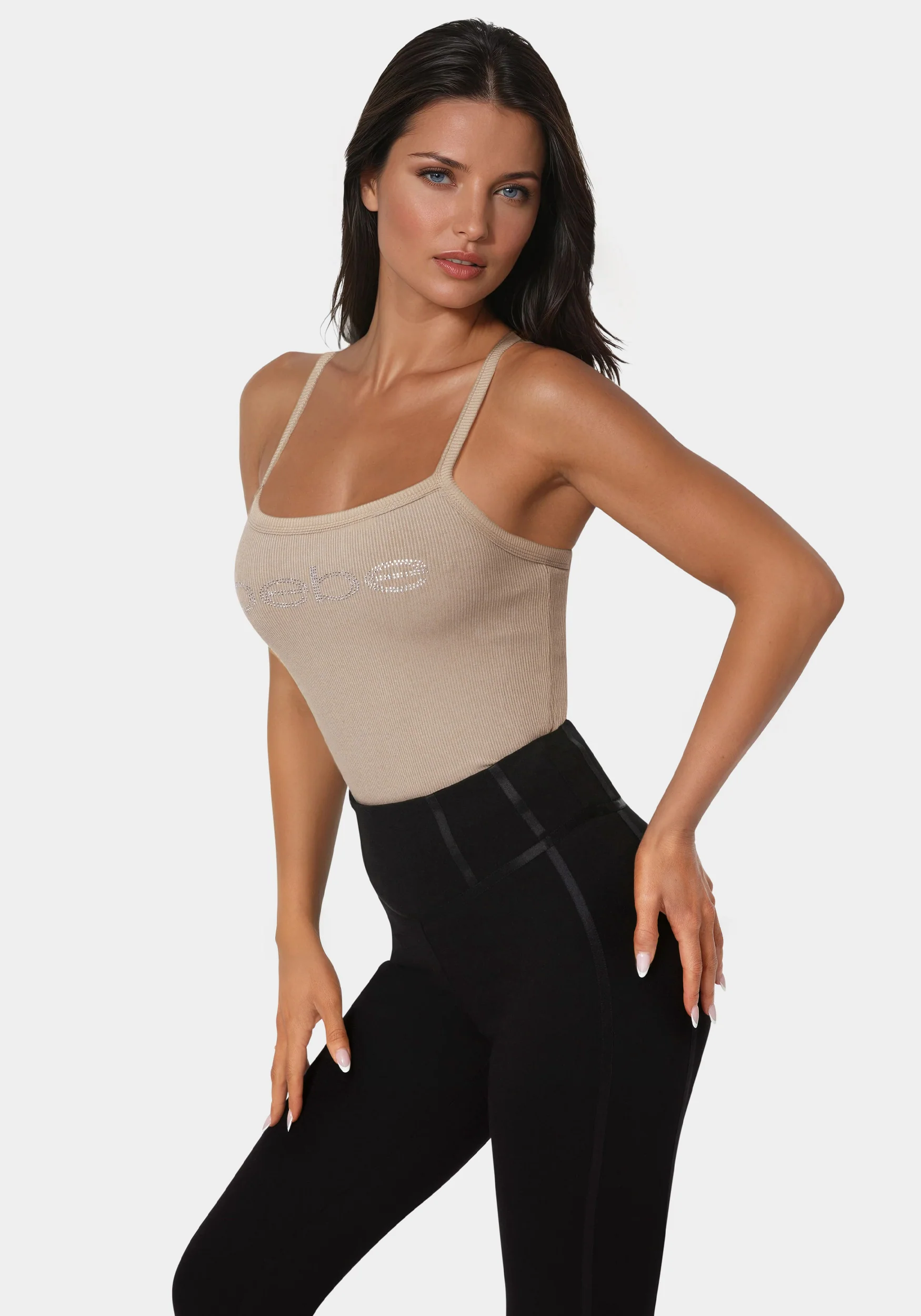 Bebe Logo Racer Back Rib Tank - Image 3