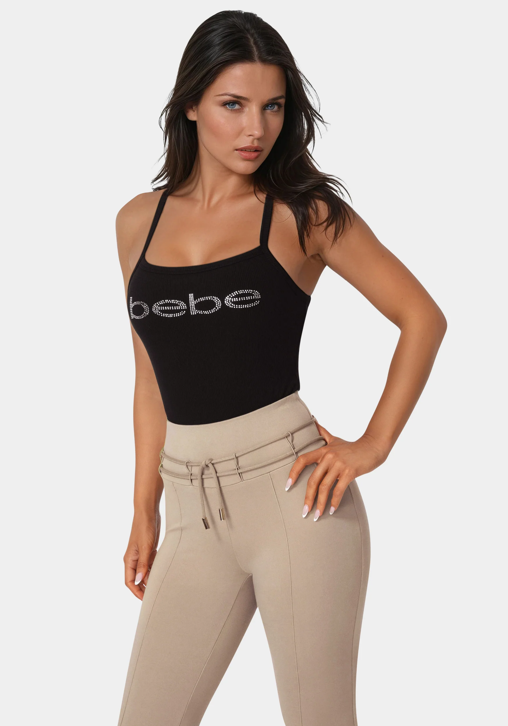 Bebe Logo Racer Back Rib Tank - Image 3