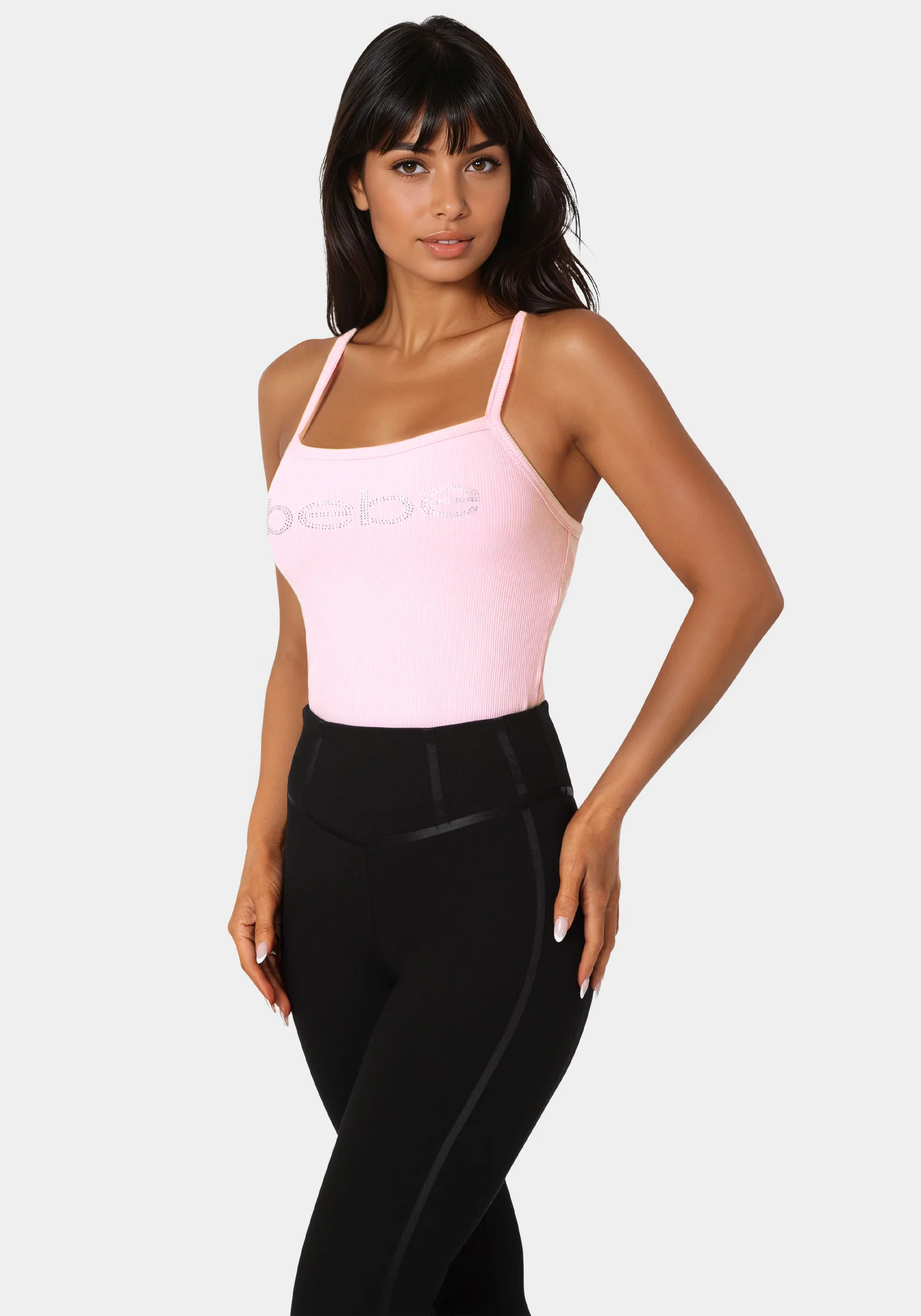 Bebe Logo Racer Back Rib Tank - Image 3