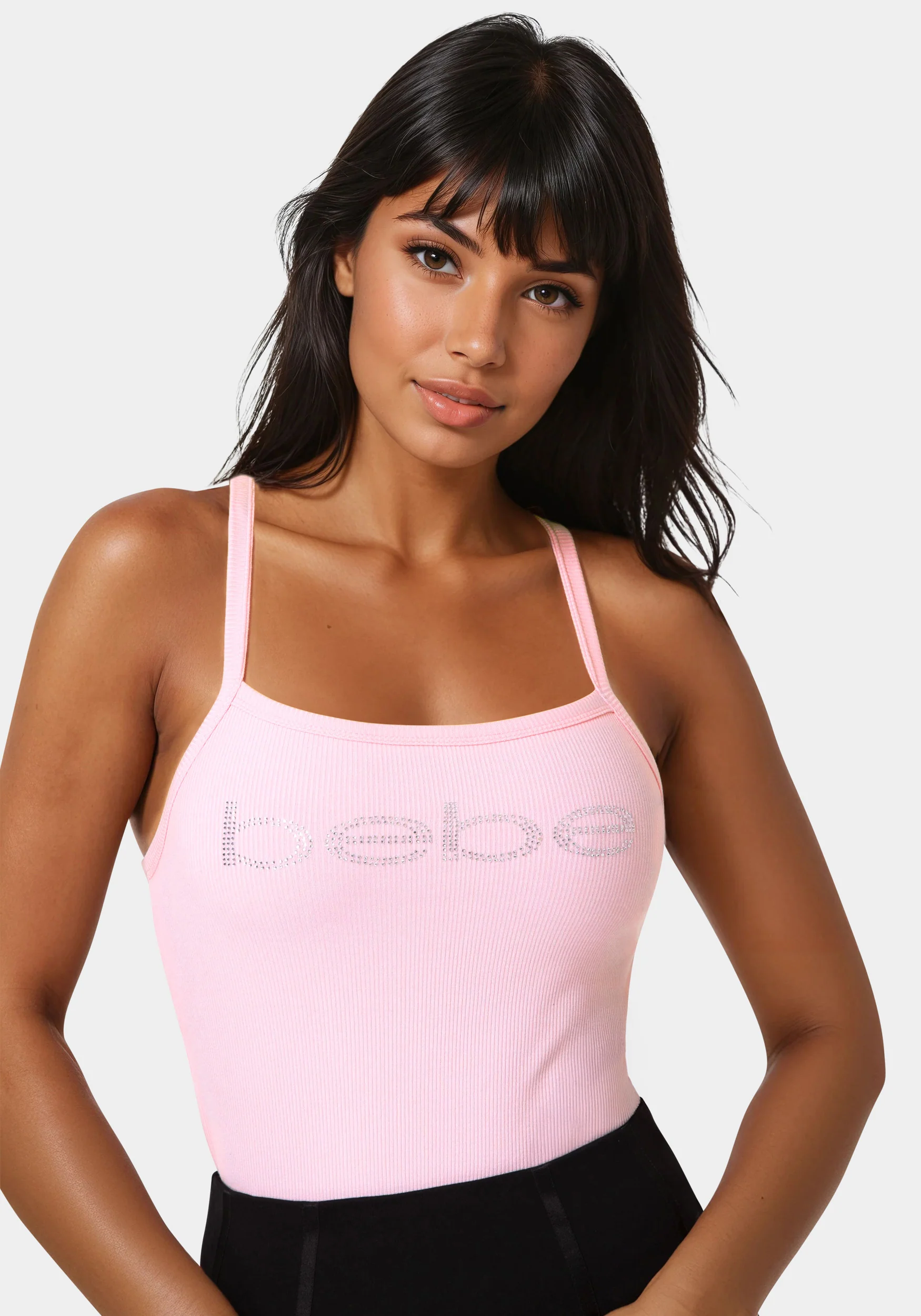 Bebe Logo Racer Back Rib Tank - Image 4