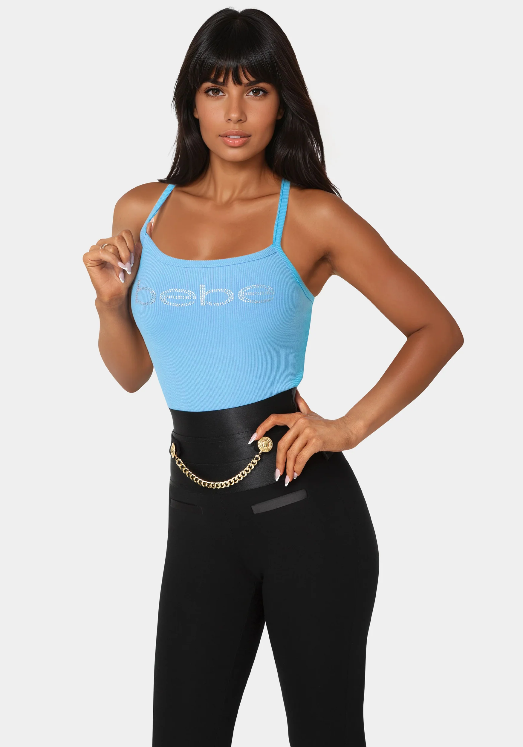 Bebe Logo Racer Back Rib Tank - Image 3