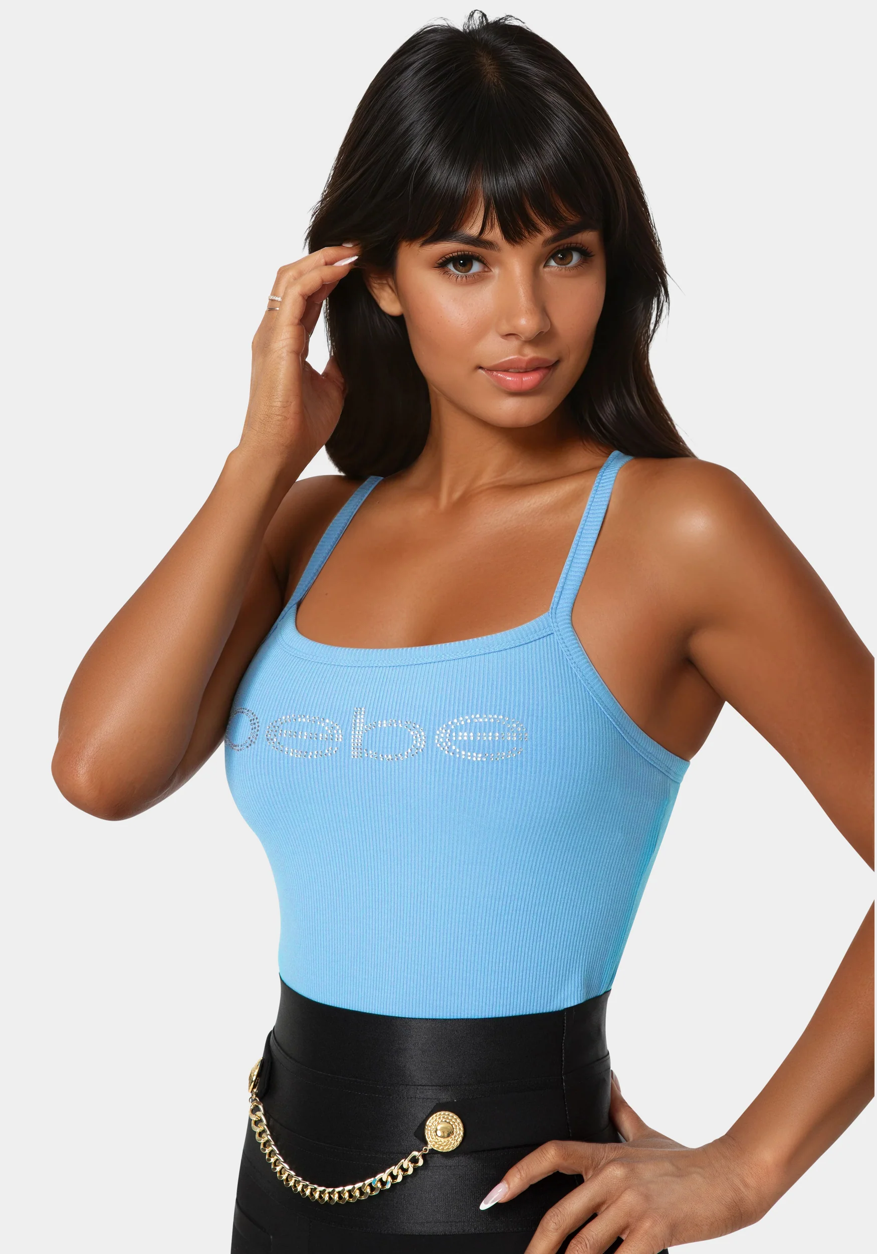 Bebe Logo Racer Back Rib Tank - Image 4