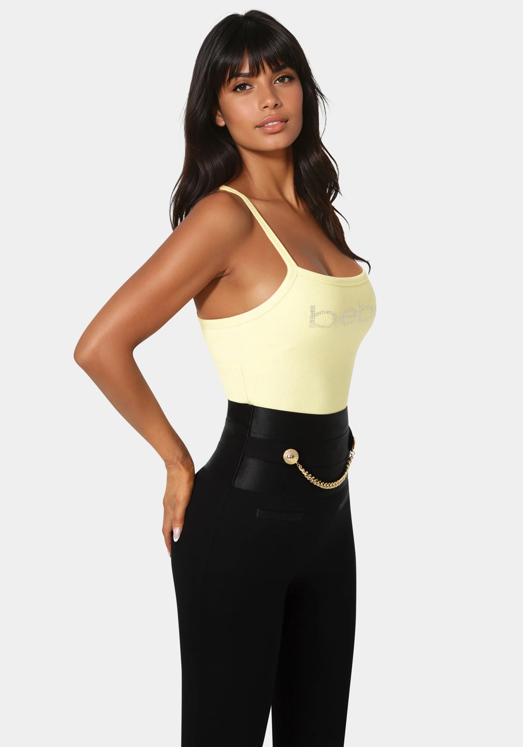 Bebe Logo Racer Back Rib Tank - Image 4