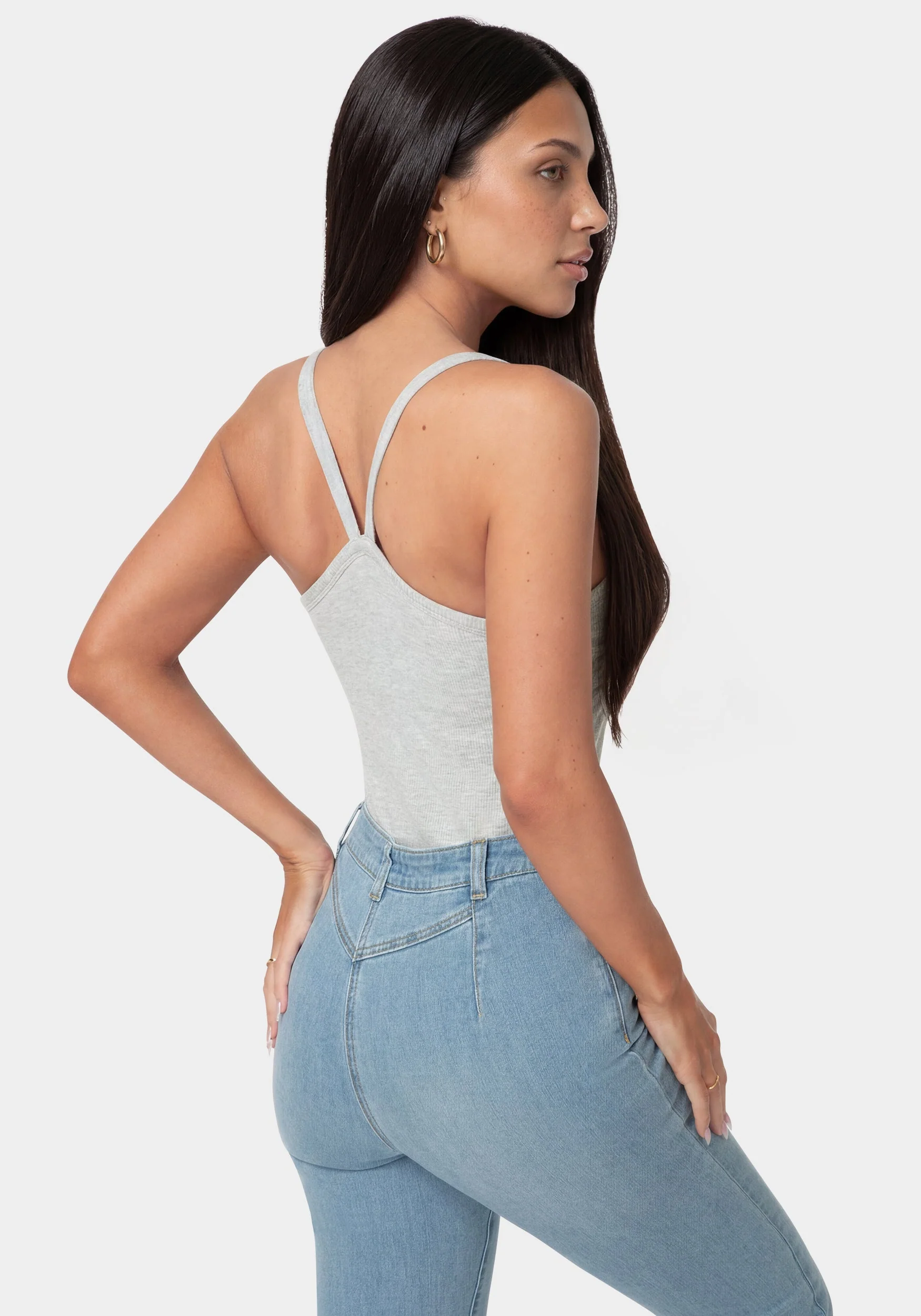 Bebe Logo Racer Back Rib Tank - Image 3