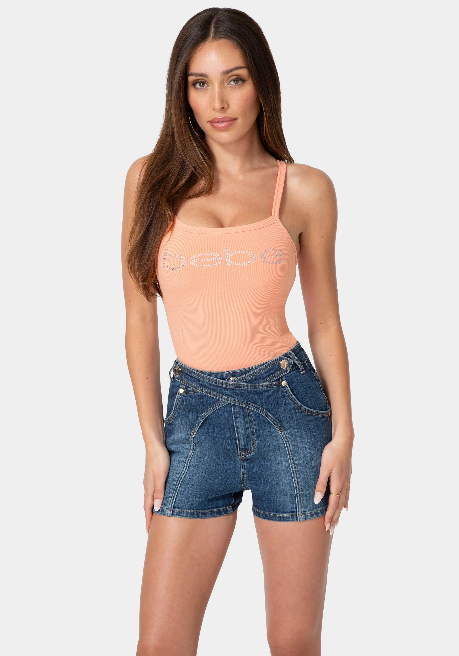 Bebe Logo Racer Back Rib Tank - Image 3