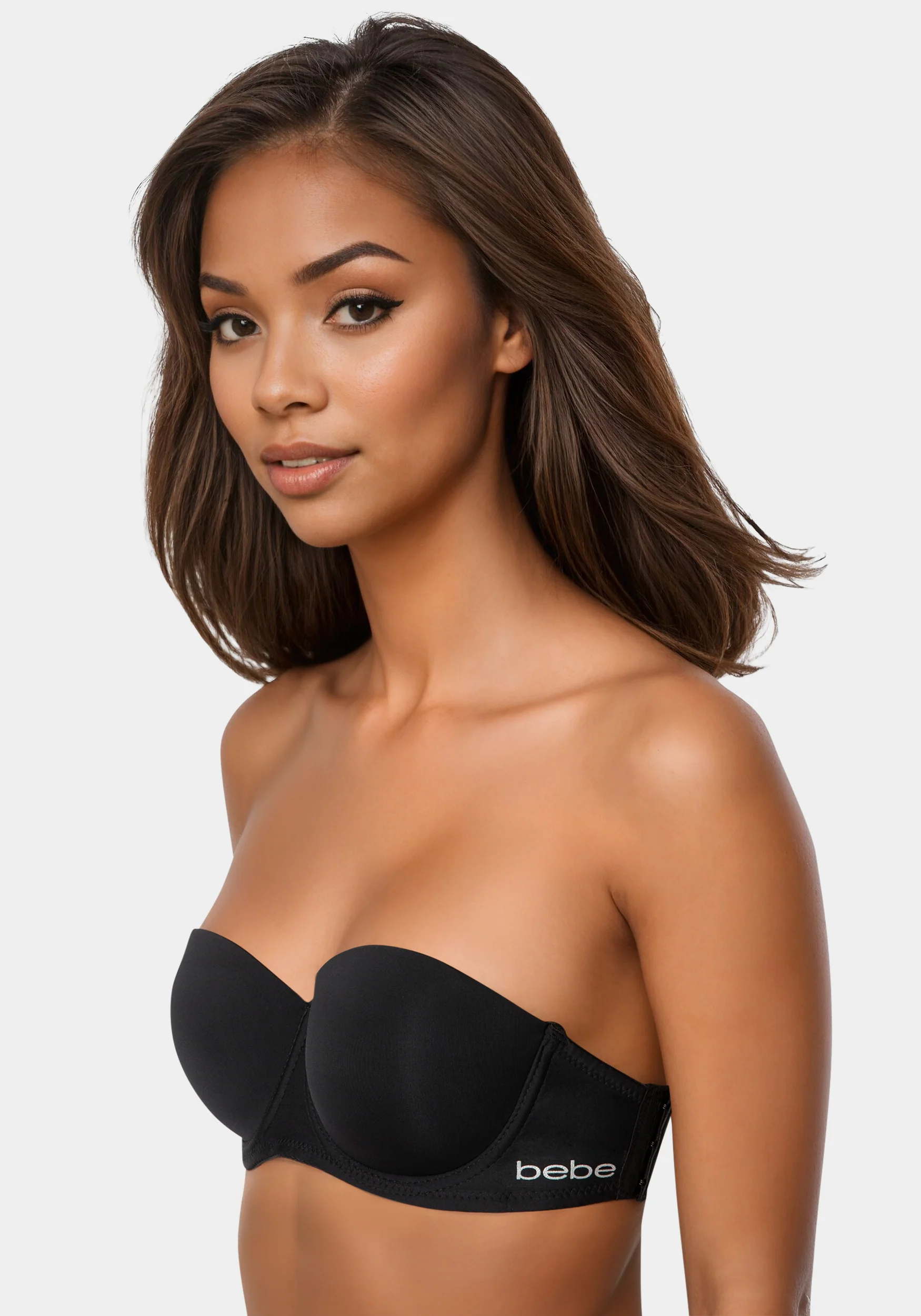 Strapless Microfiber Bra with Clear Strap Back - Image 5