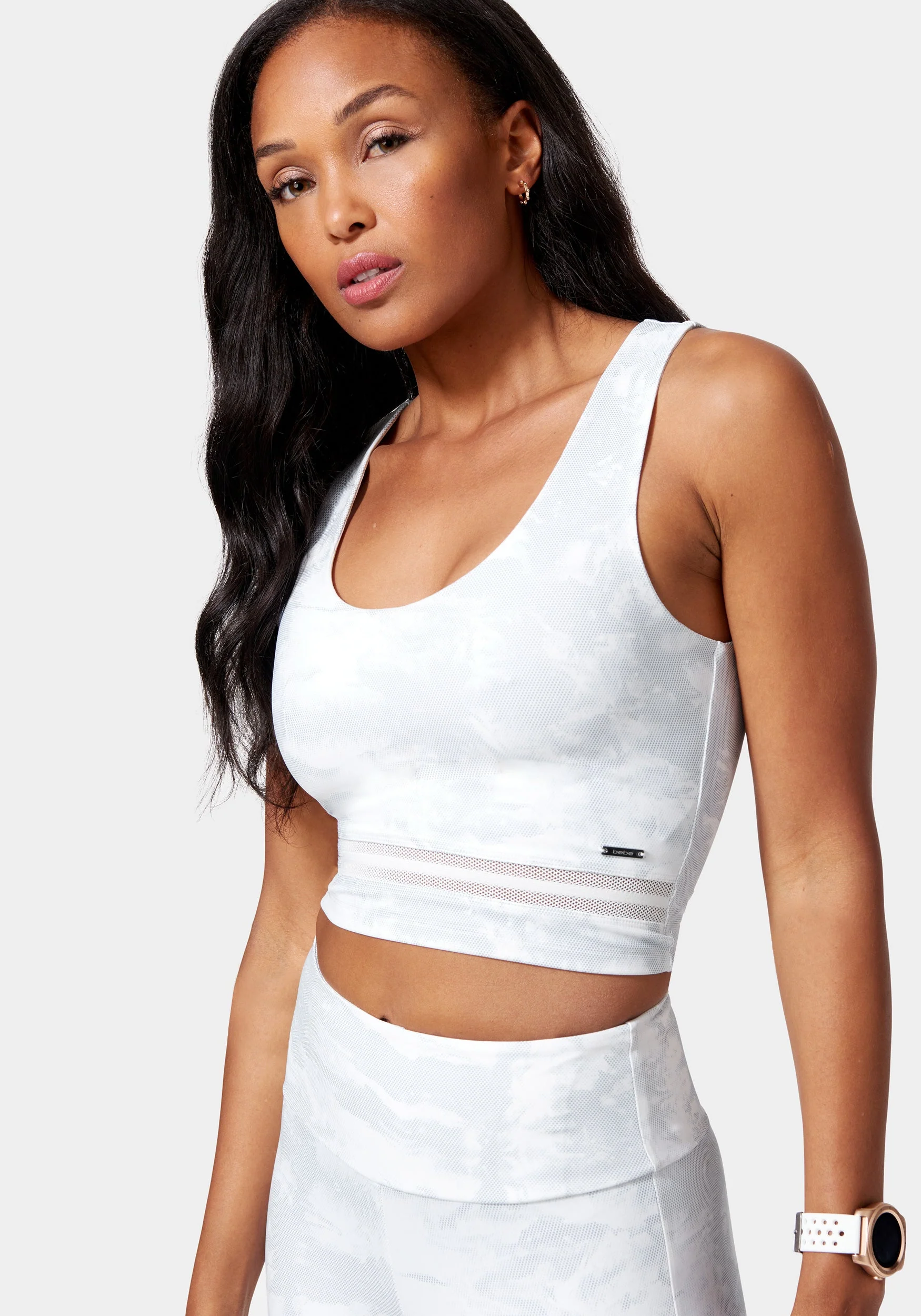 Bebe Logo Tank With Mesh Detail - Image 4