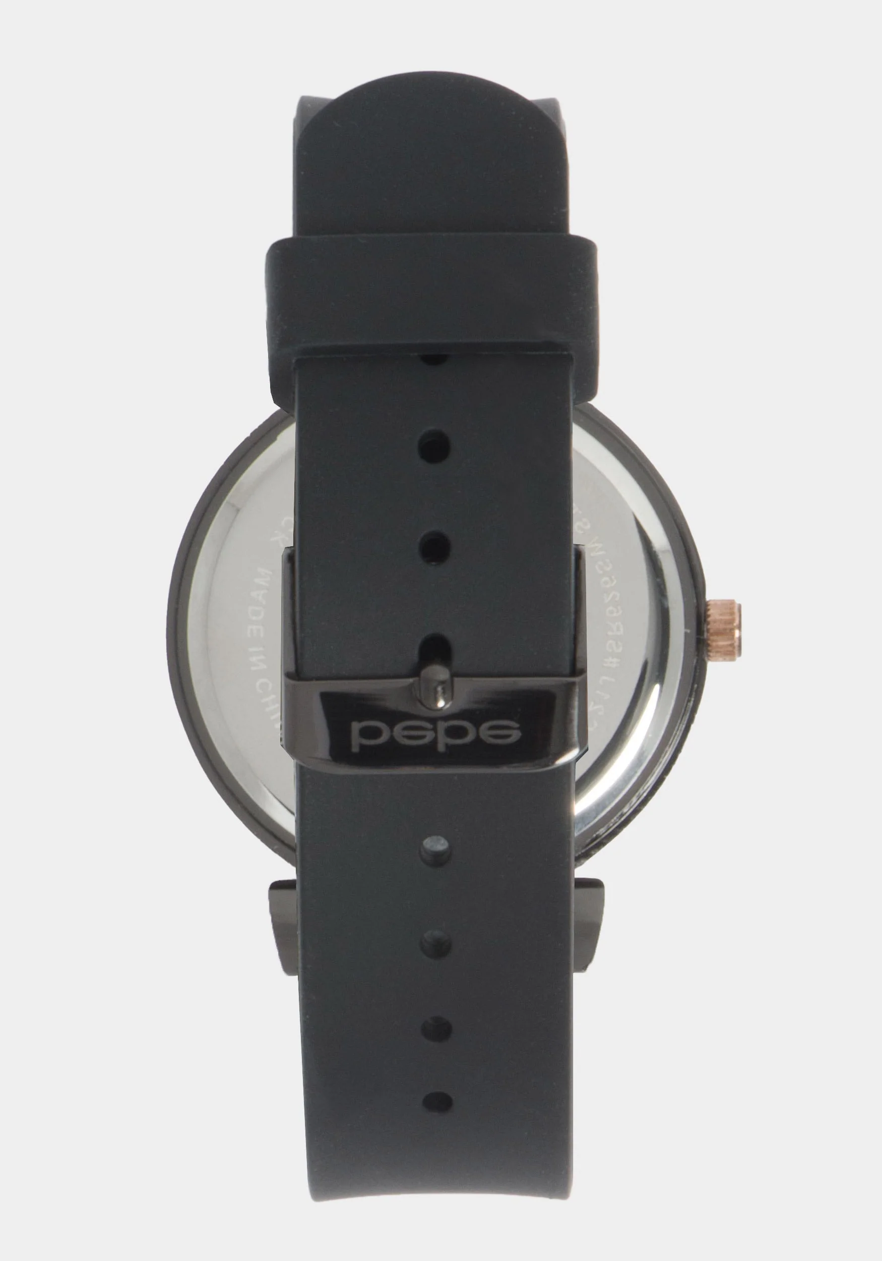 Black Glossy Dial Crystal Bezel Watch - Image 3