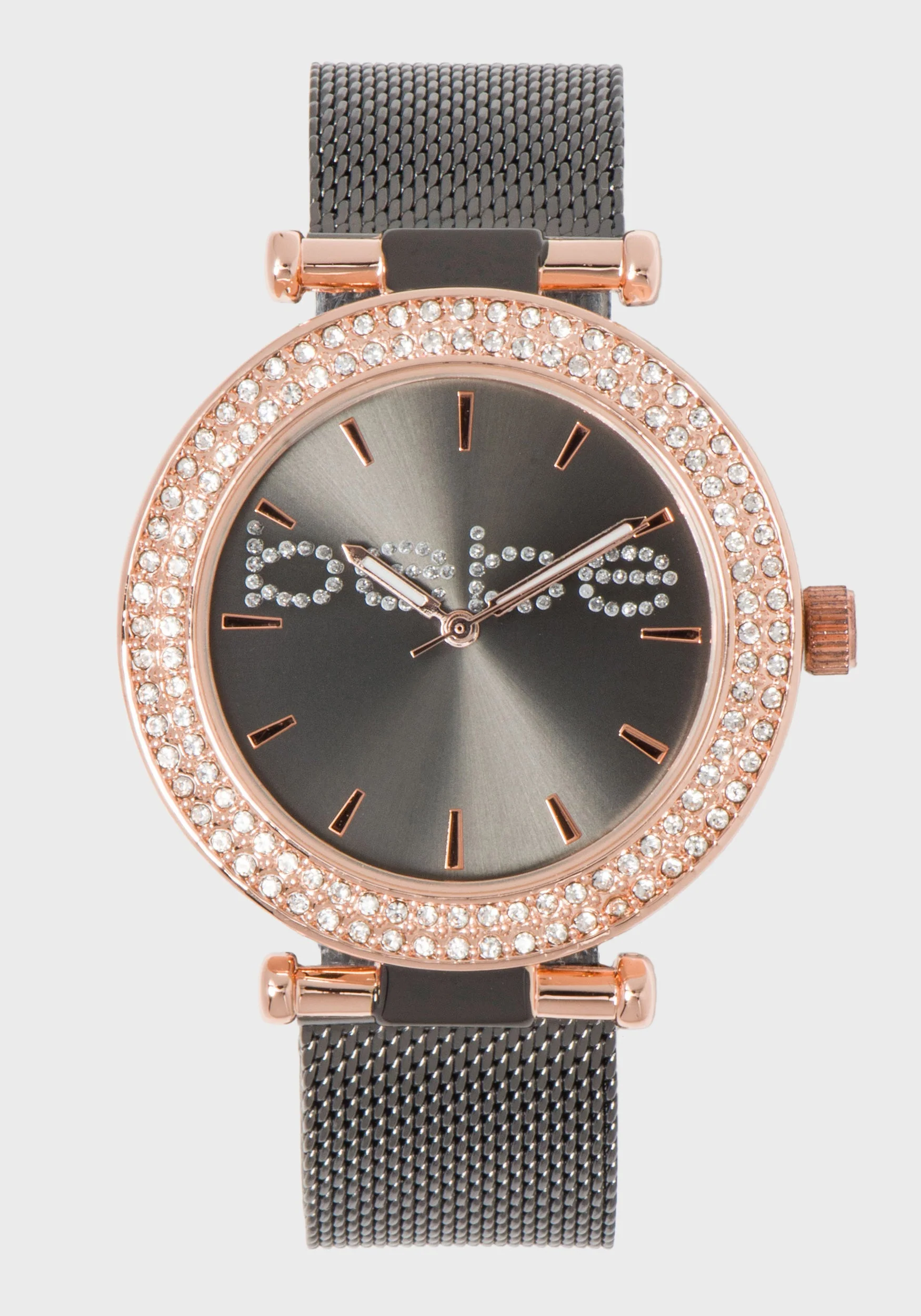 Black & Rose Gold Crystal Logo Watch Set - Image 3