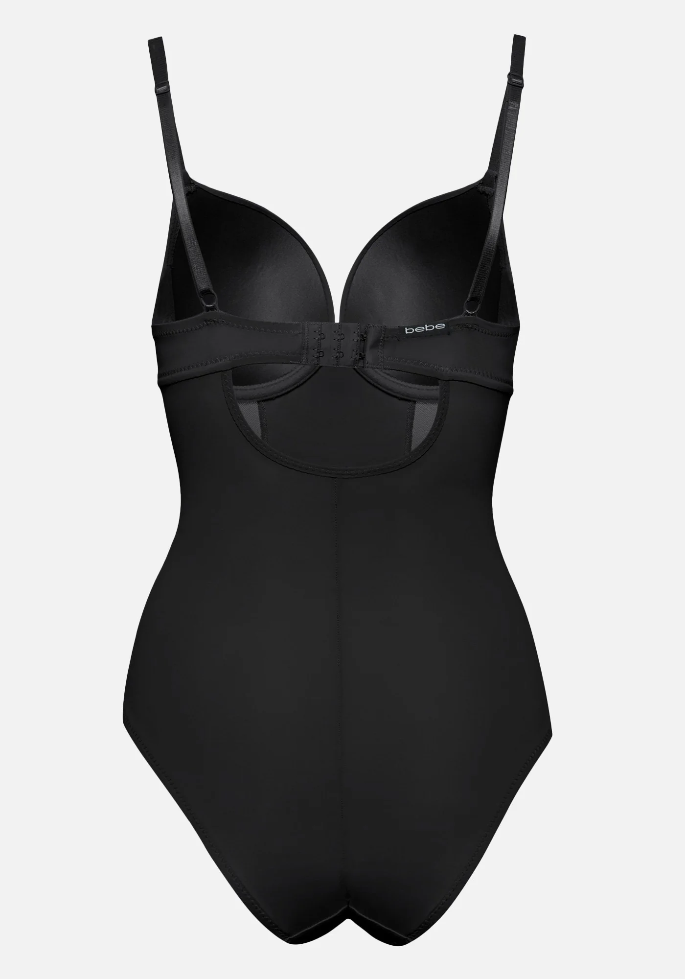 Microfiber and Mesh Detail Shaping Bodysuit - Image 2