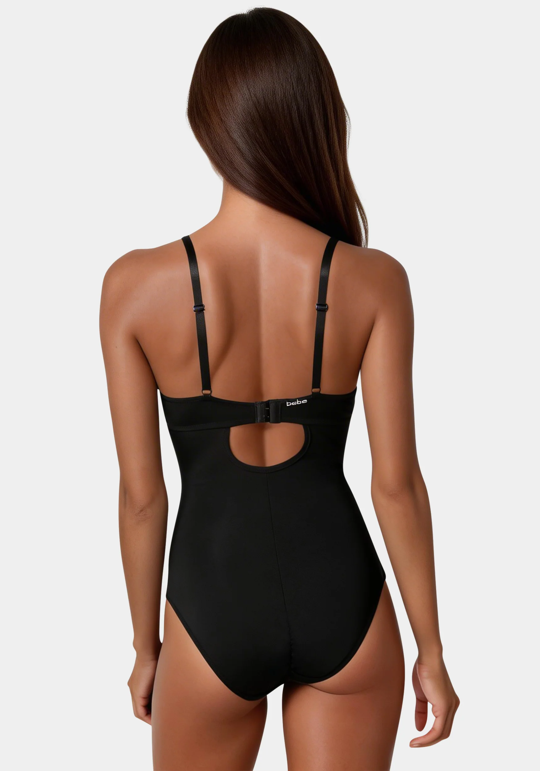 Microfiber and Mesh Detail Shaping Bodysuit - Image 4