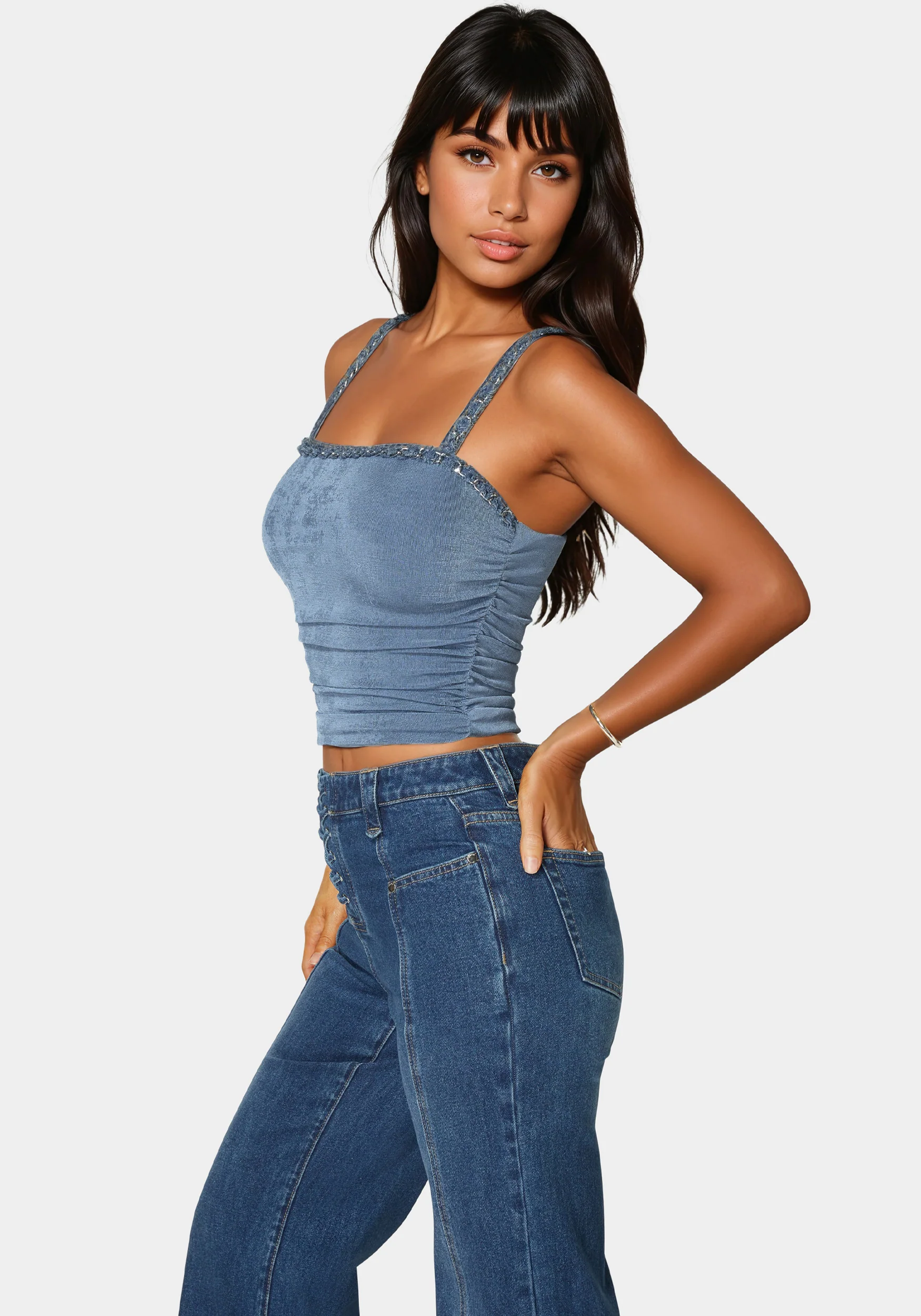 Braided Strap Knit Top