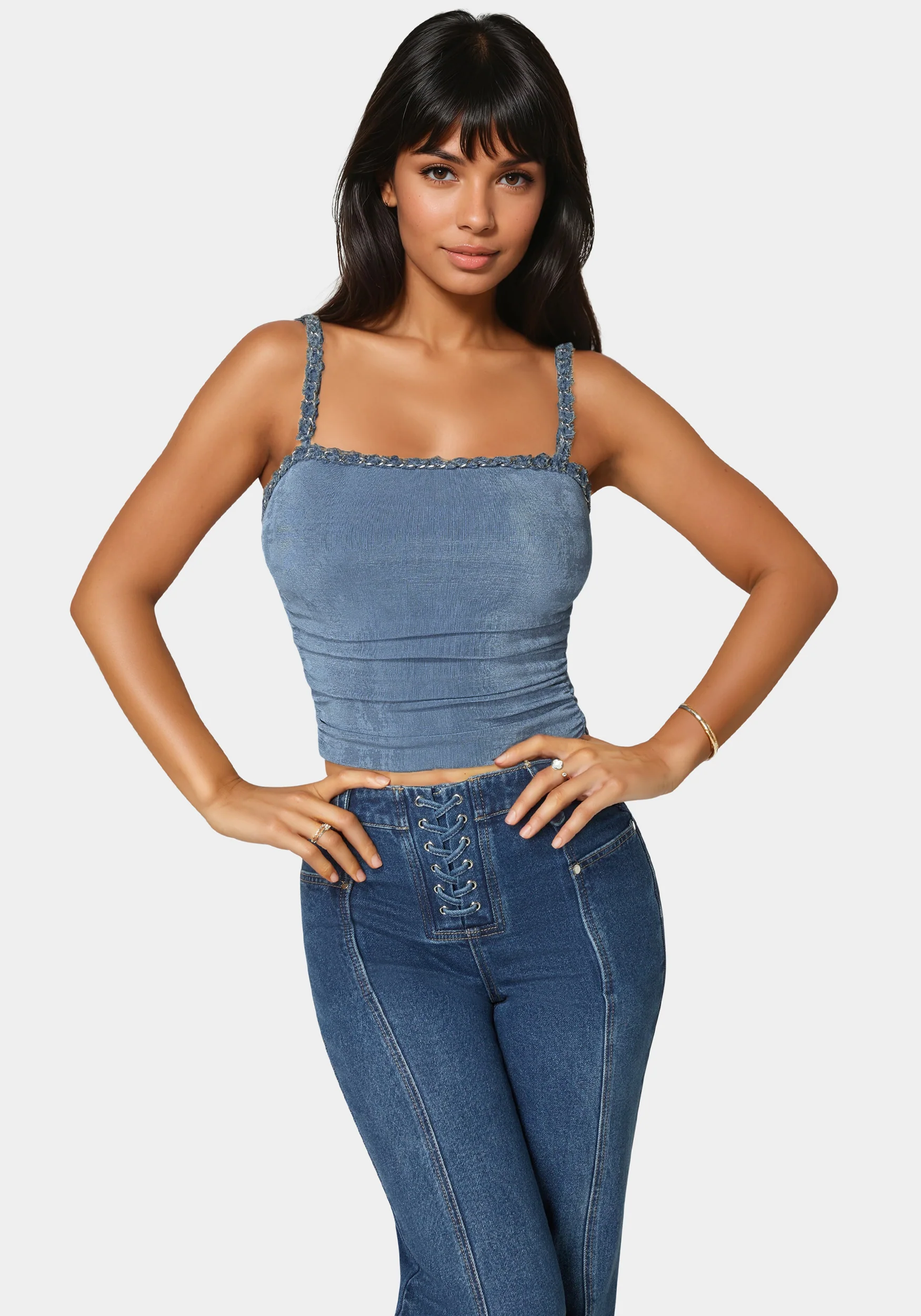 Braided Strap Knit Top - Image 2