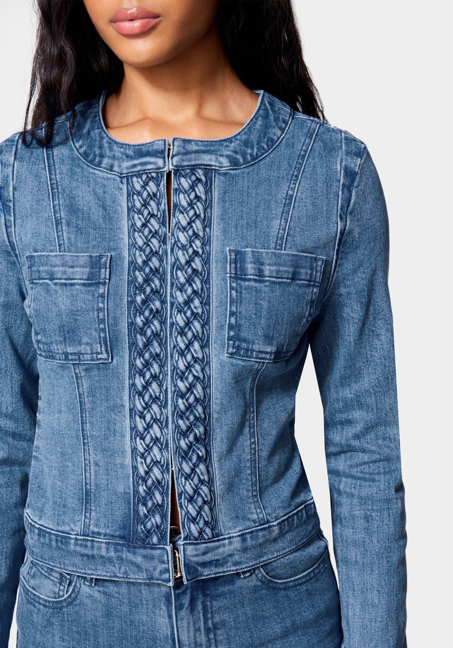 Braided Trim Denim Jacket - Image 4