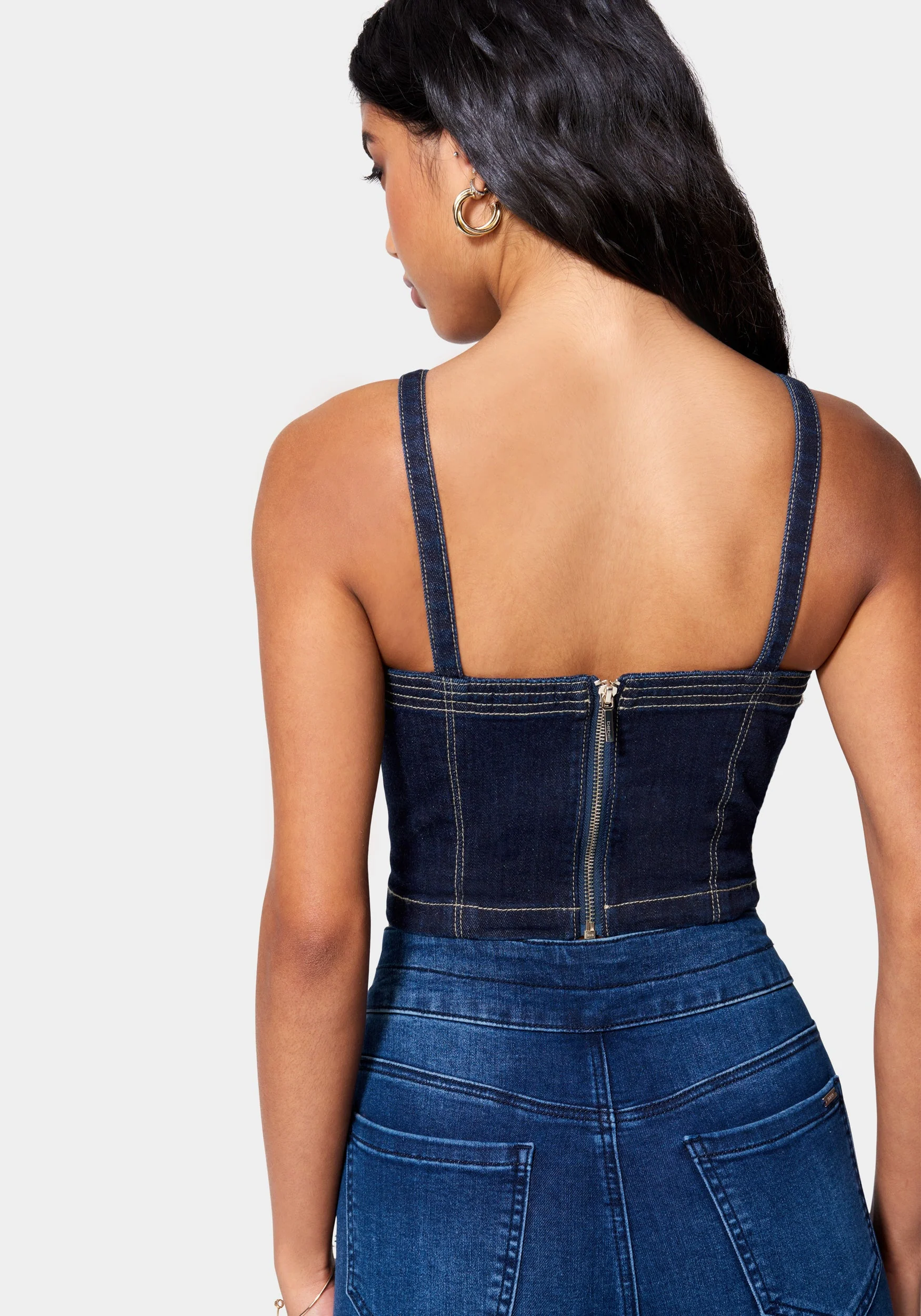 Buckle Strap Denim Bustier - Image 3