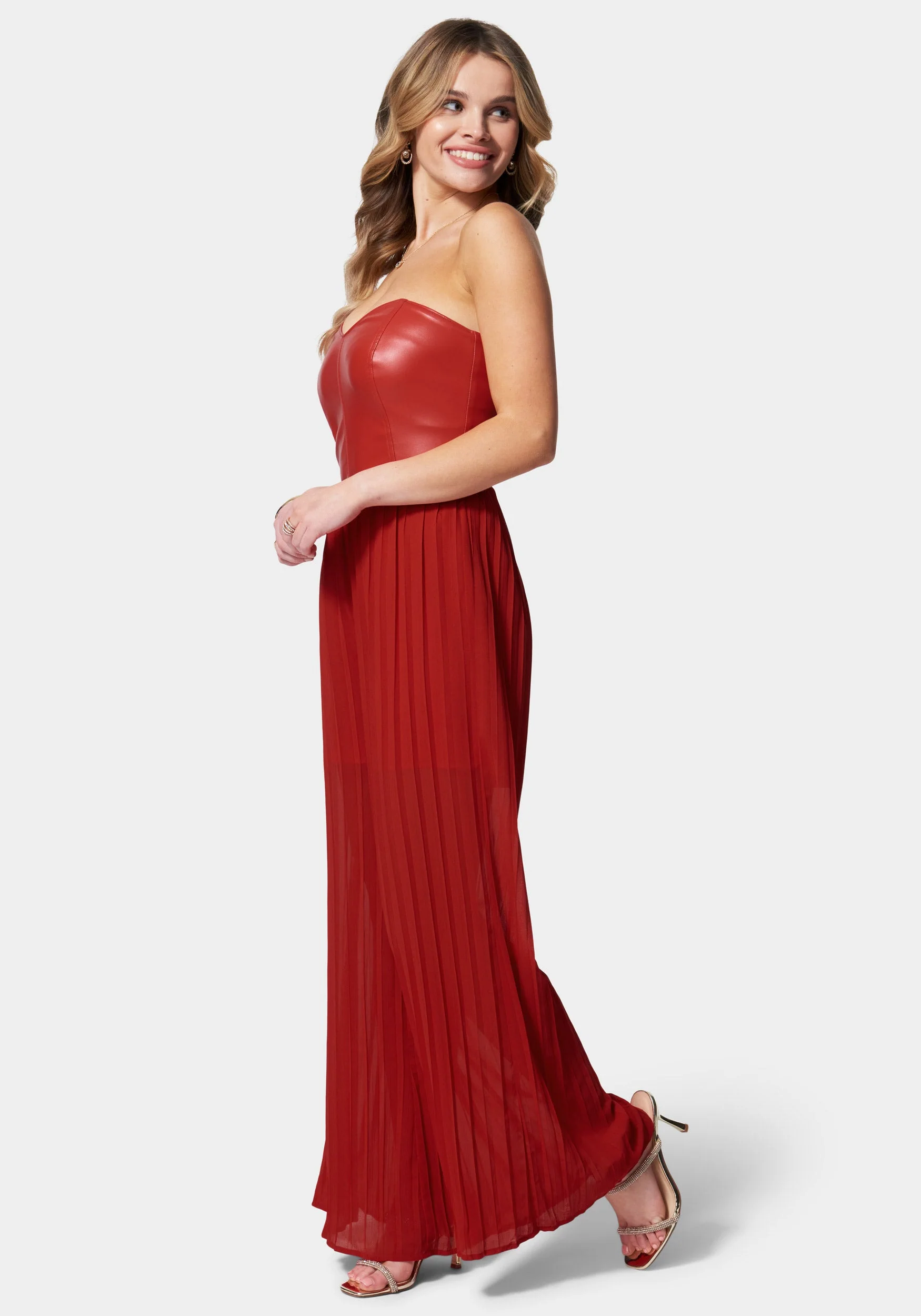 Bustier Pleated Wide Leg Jumpsuit - Image 2