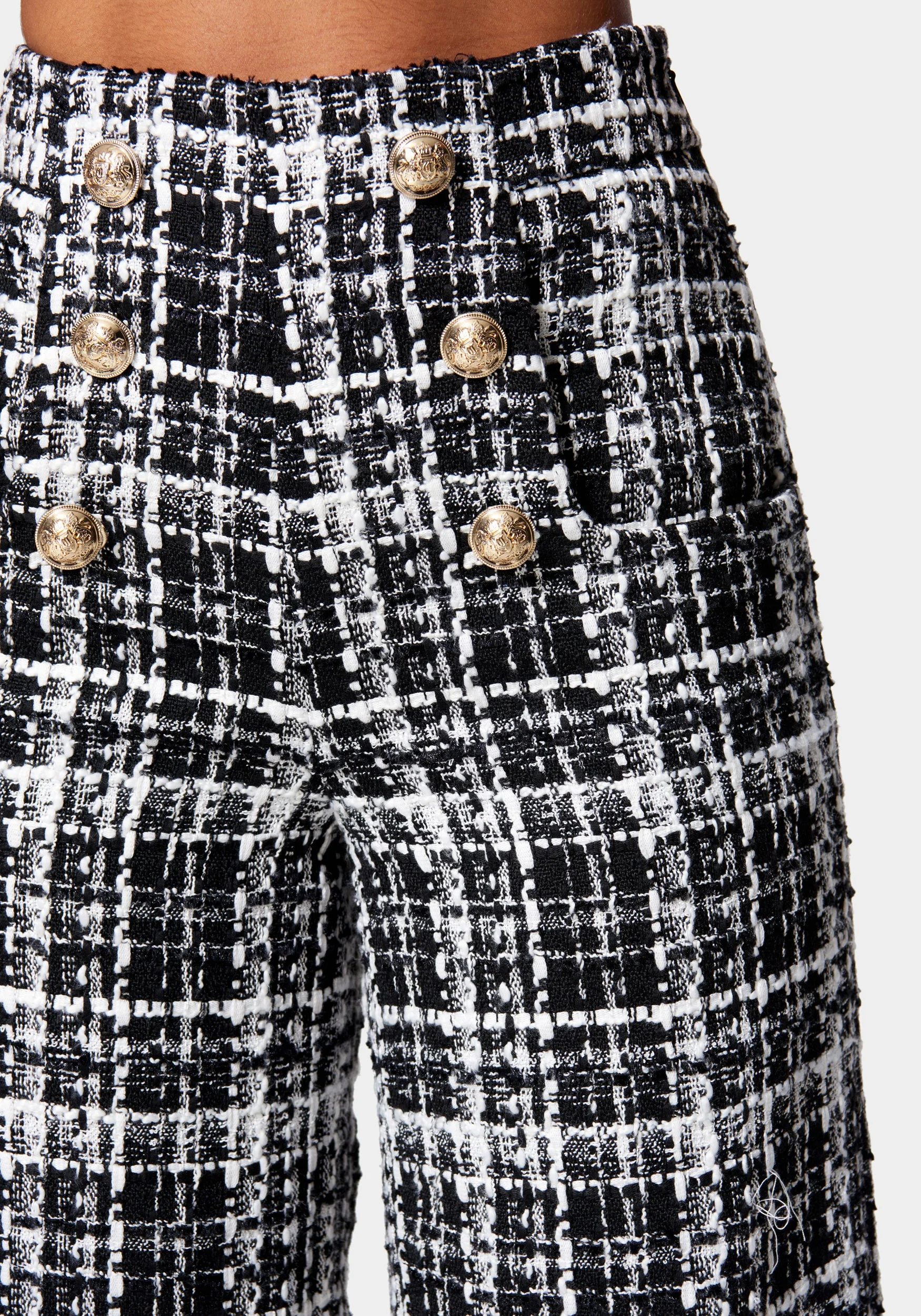 Button Detail Tailored Boucle Pant - Image 4