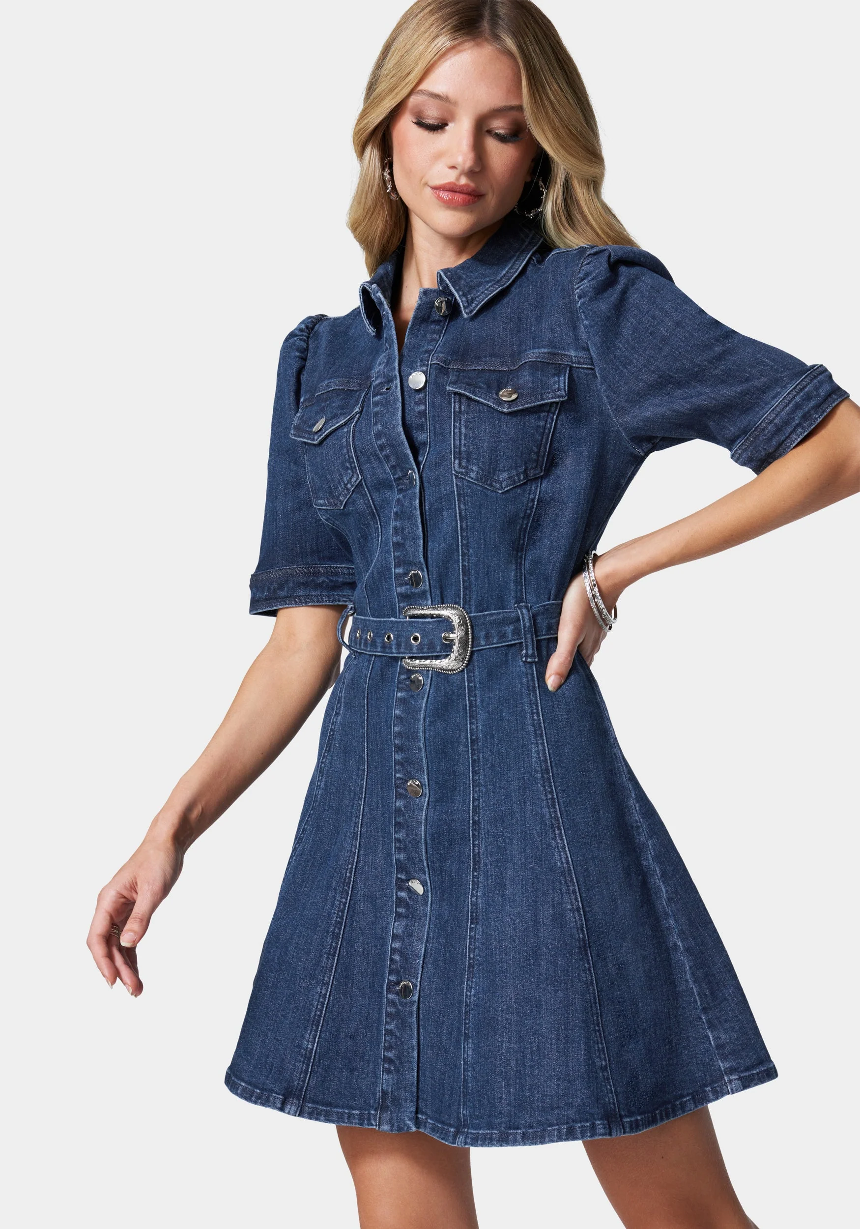 Button Down Denim Dress - Image 2