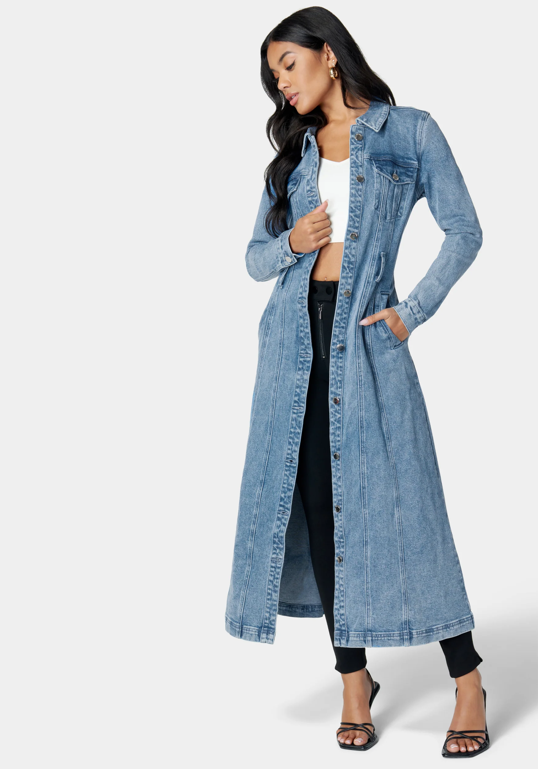 Button Down Long Denim Dress - Image 5