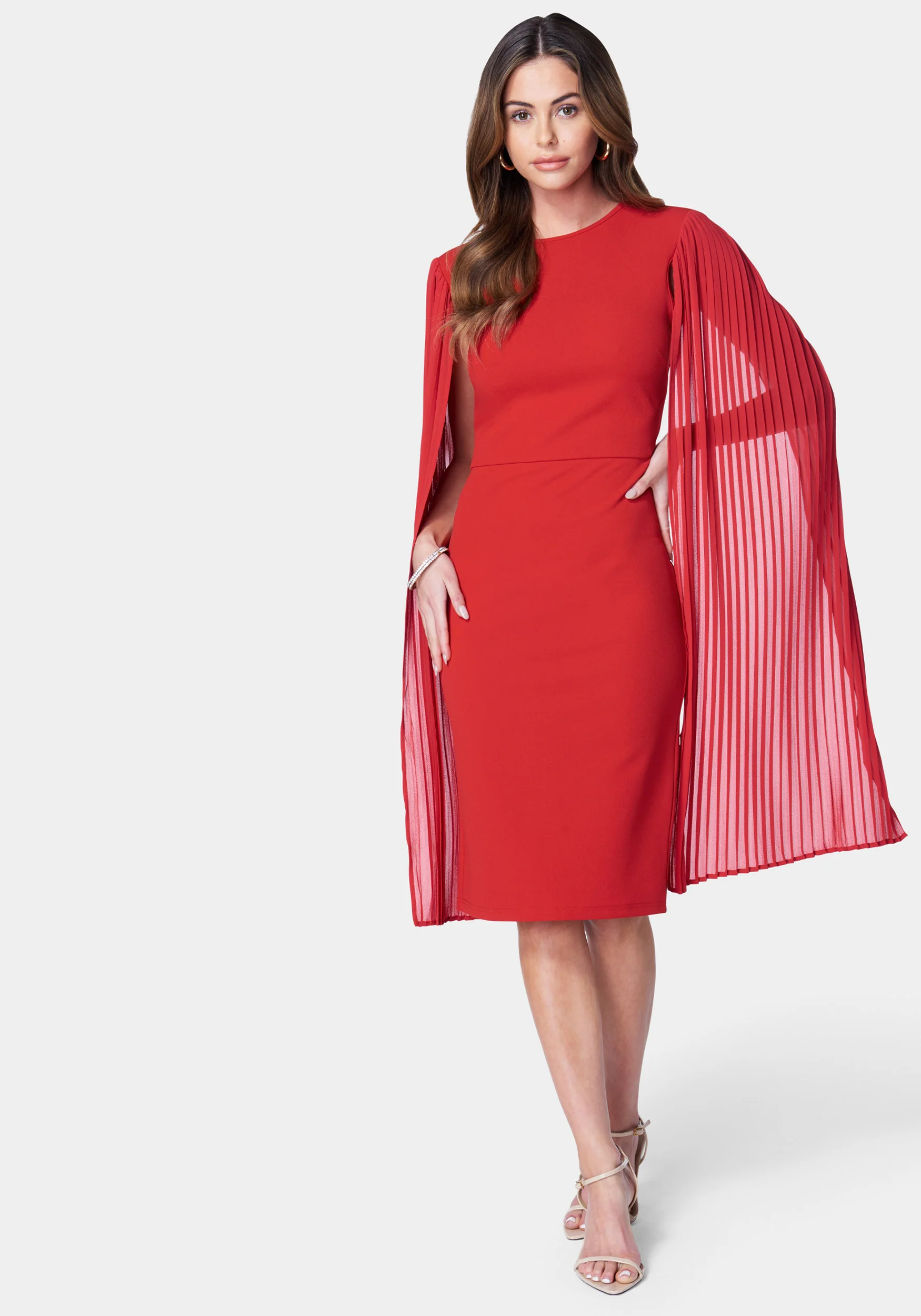Cape Sleeve Midi Dress - Image 2