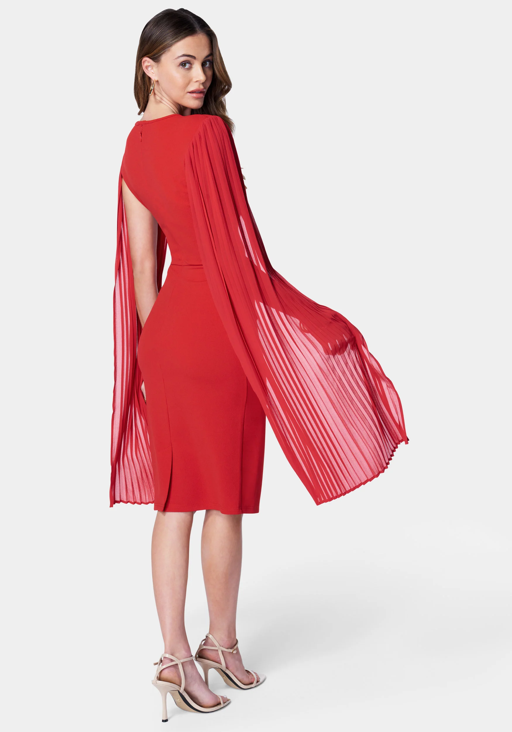 Cape Sleeve Midi Dress - Image 4