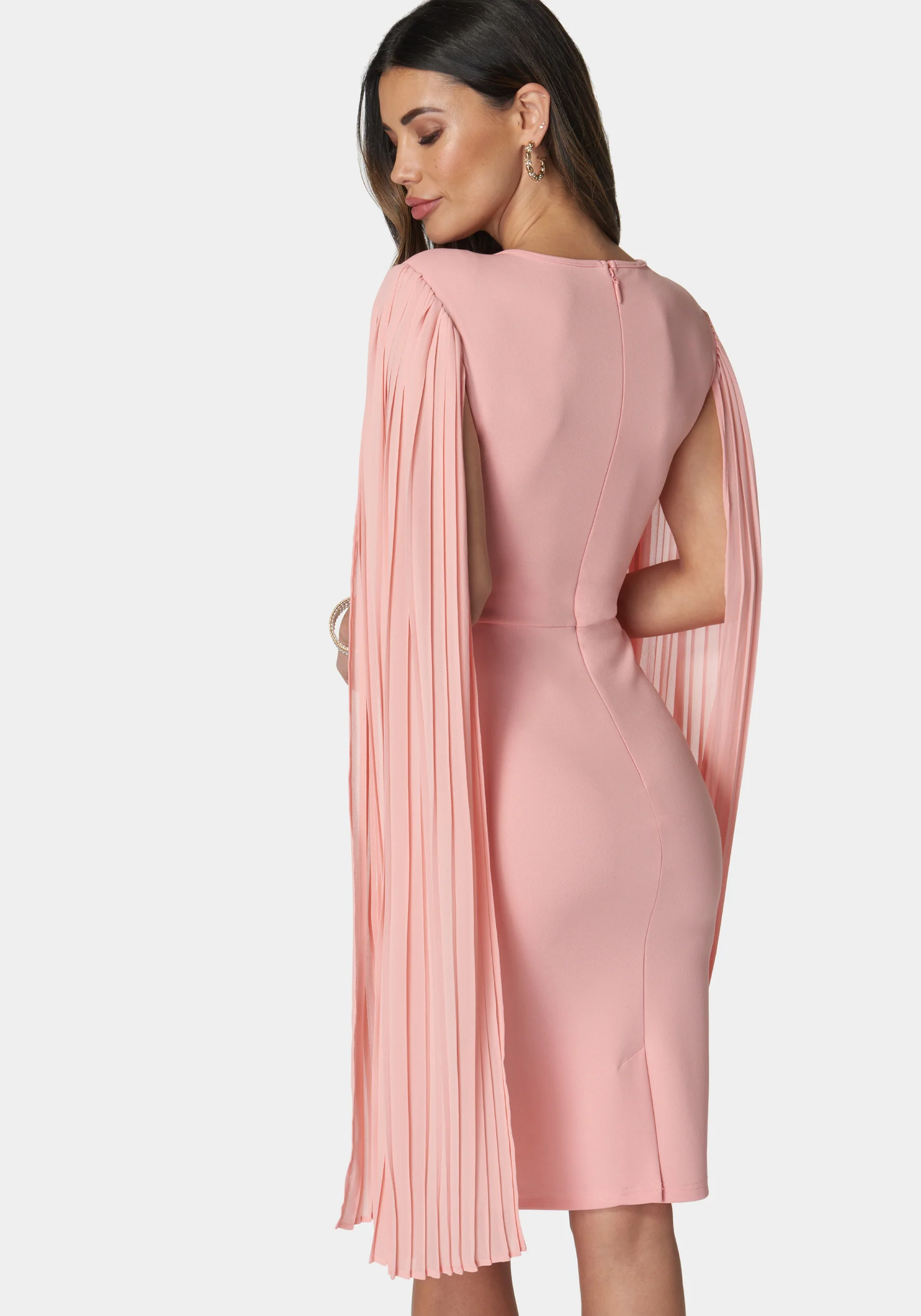 Cape Sleeve Midi Dress - Image 3