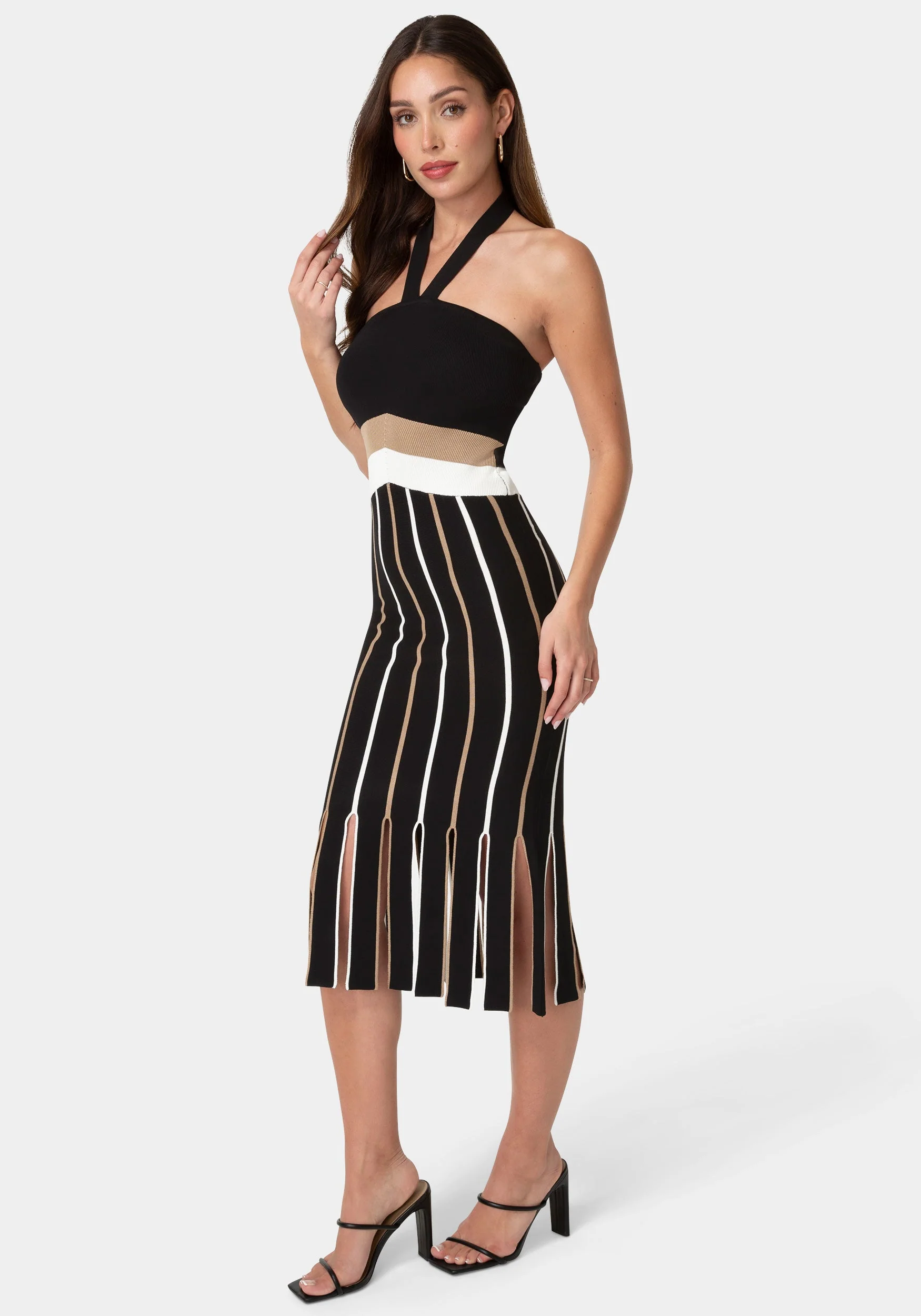 Carwash Fringe Knit Halter Dress - Image 2